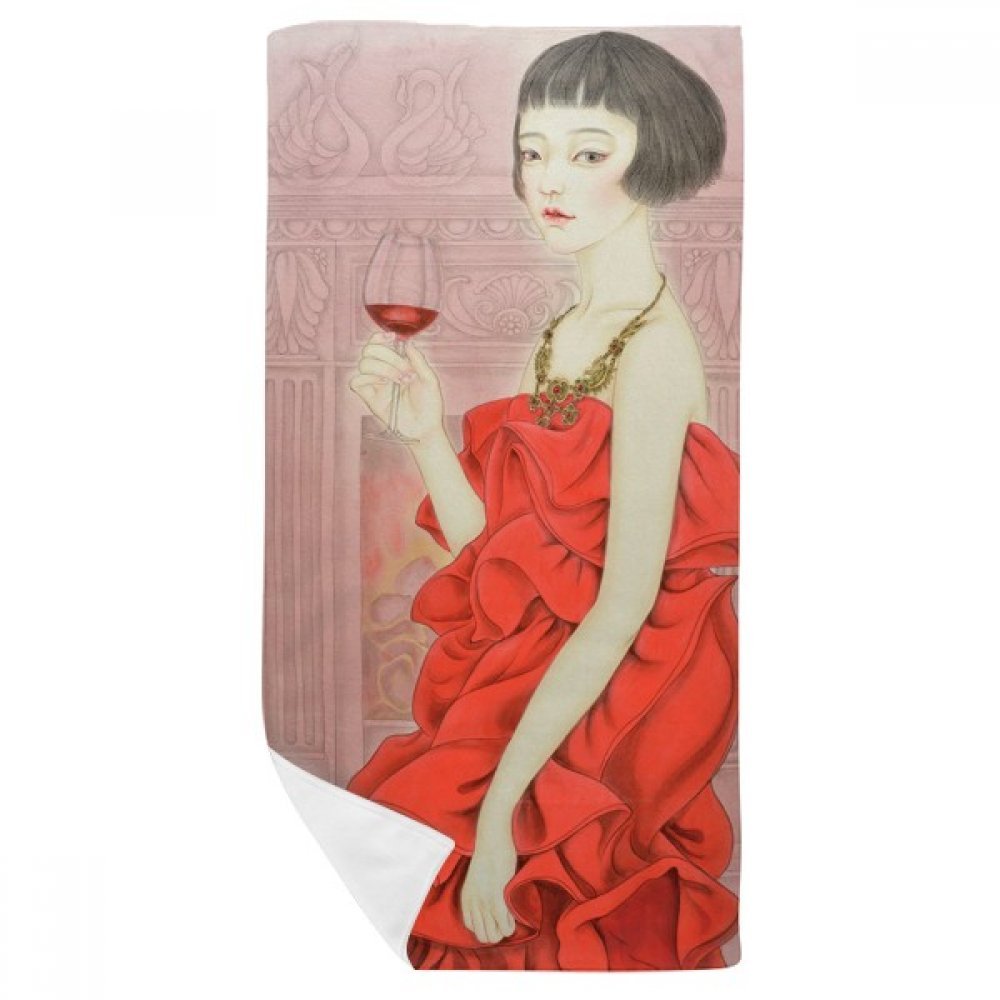 Serviette de bain robe rouge pour vos rituels bien-être et soins du visage