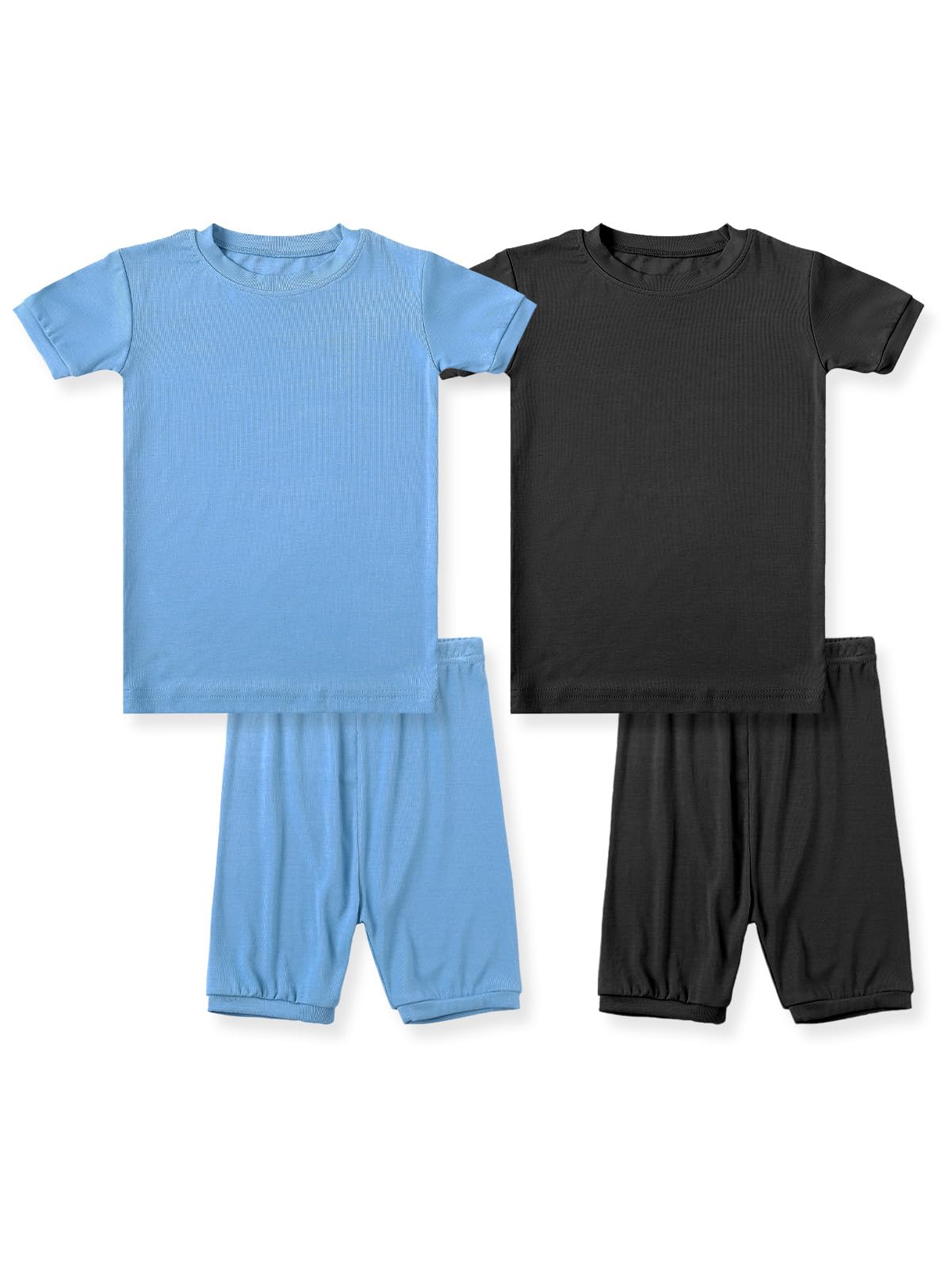 HAPIU Summer Rayon from Bamboo Toddler Pajamas Short Sleeve Set, Pjs Girls Boys Baby Kids