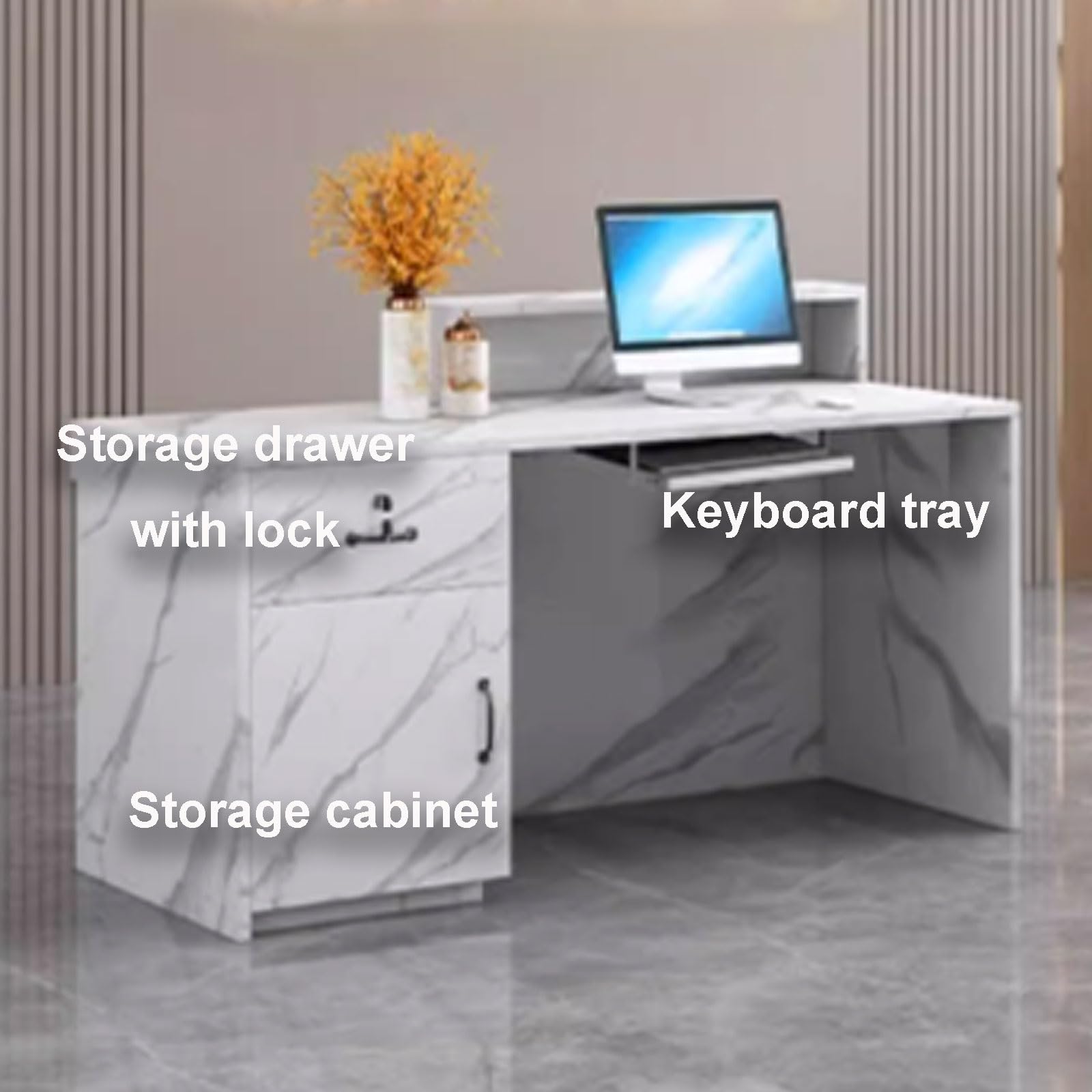 Générique Comptoir D'accueil Moderne Avec éclairage Tamisé - Comptoir D