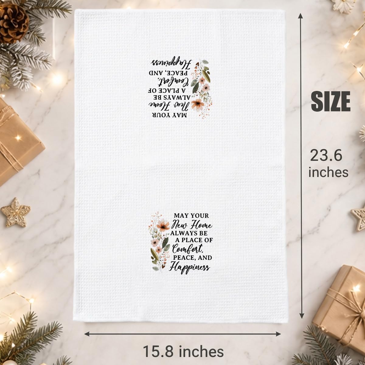 House Warming Gifts New Home Dish Towels for Women Hostess Neighbor, New Home Gifts Waffle Weave Kitchen Towels for Housewarming