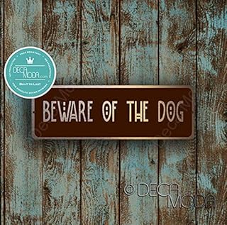 Beware of the Dog Sign - Beware of the Dog Signs, Beware of the Dog, Outdoor Signs, Beware of the Dog Gate Signs, Gate Signs, Signs for Home, Beware of the Dog Plate, Copper Finish, 12 x 4 inches
