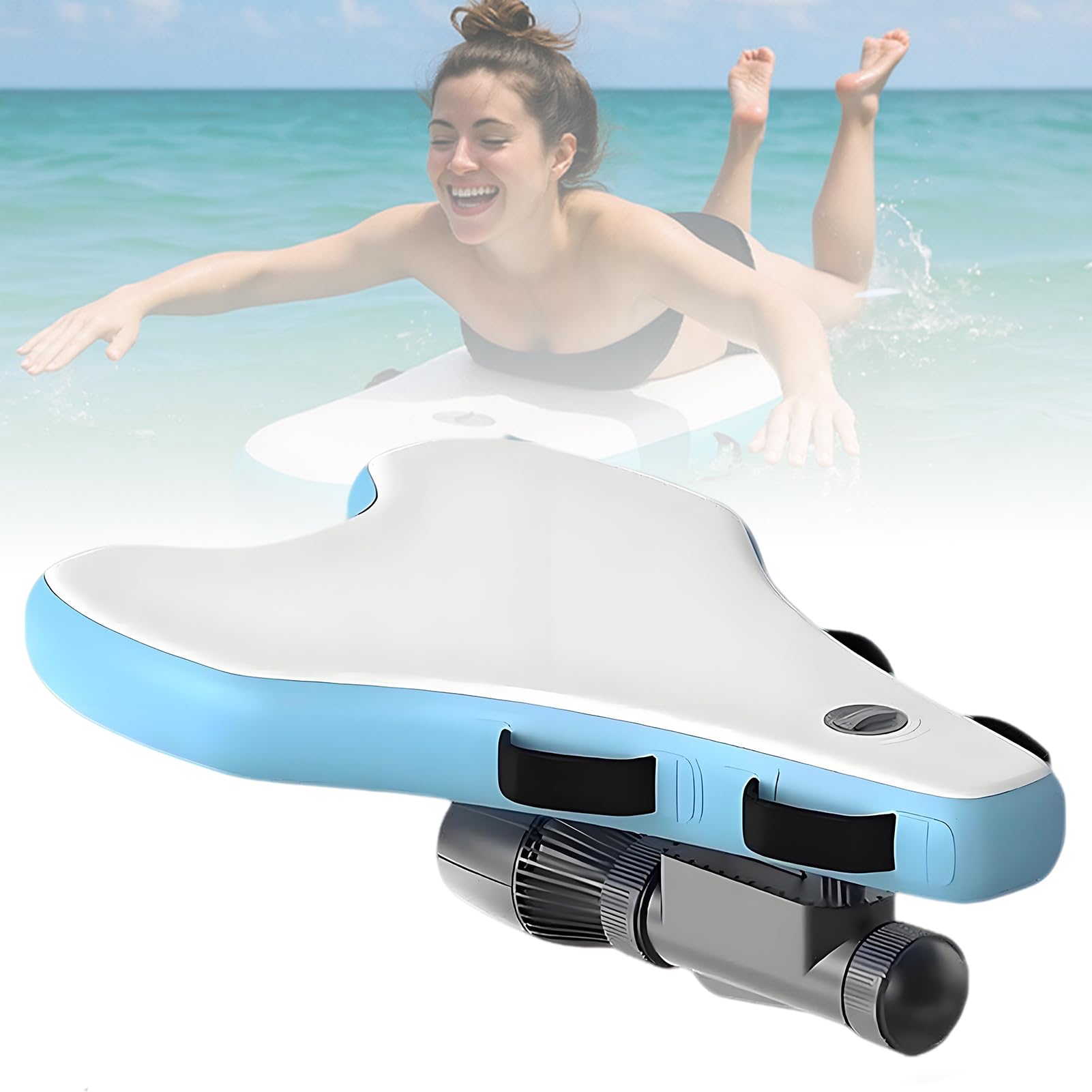ExoticaBlend Jet Board Electric Surfboard, Inflatable Bodyboard with 500W/700W Motor, 10000/16000mAh Battery, 3-7 km/h, Dual-Mode for Beginners & Pros, Saltwater-Resistant & Portable 500W-16A