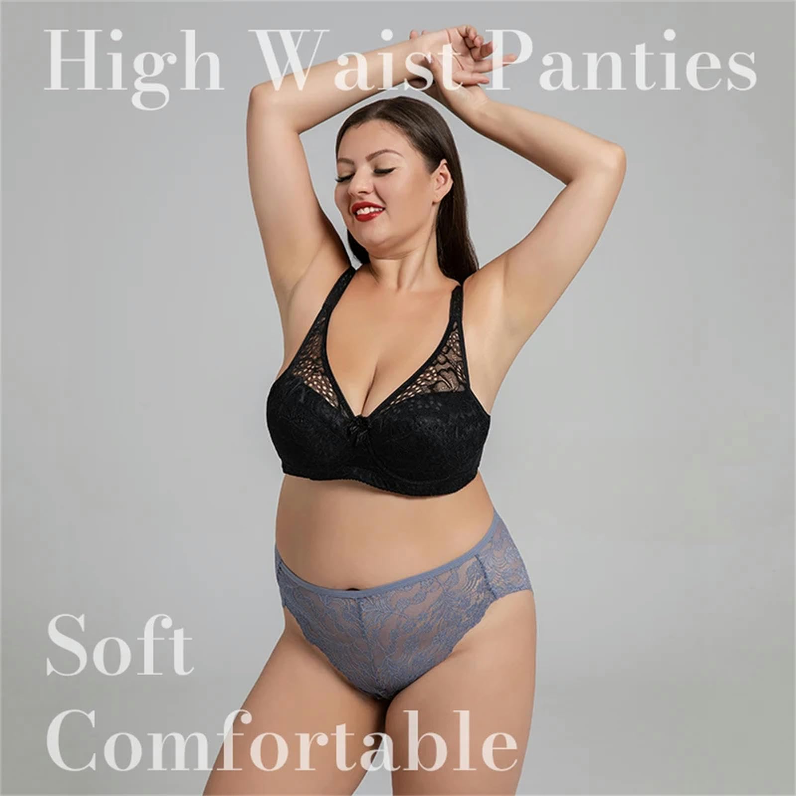 Culotte Femme 3Pcs S-4Xl Plus Taille De Lingerie Pauvrerie Haute-Aimne sous-Vêtements Briefs