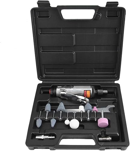 Kit de amoladora de lijadora de aire, máquina pulidora Herramienta de troquelado de aire, juego de herramientas de molienda neumática de metal para