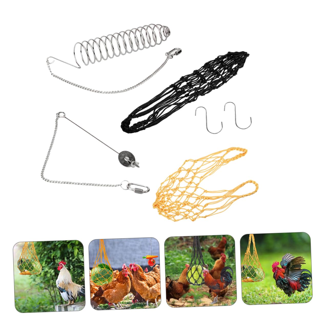 Happyyami Futterkorb für Hühner mit Slow Feeding Funktion, Hängbar
