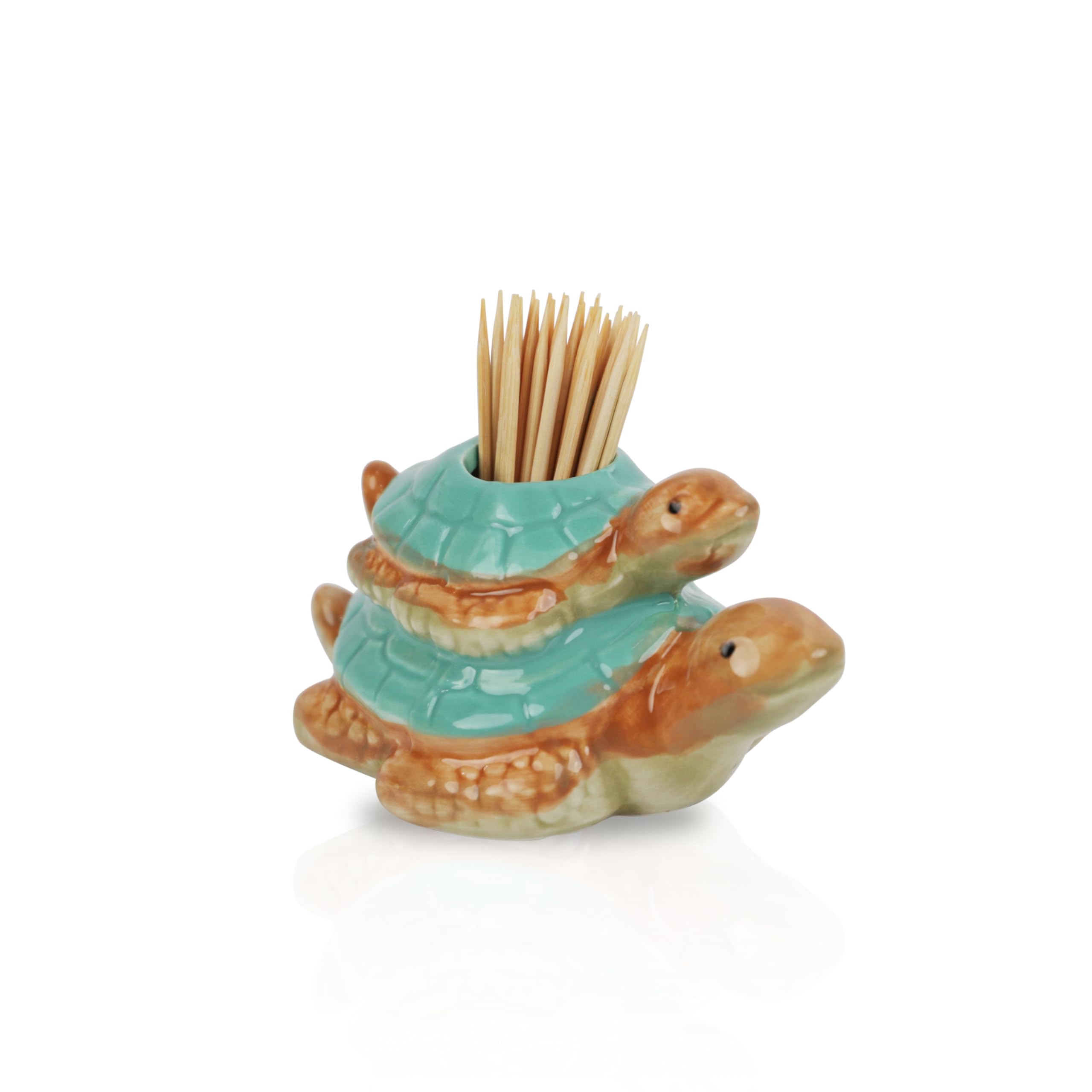 Servette HomeAnimal Themed Ceramic Toothpick Holders, Alligator, Bear, Frog and Turtle Designs (Turtles)
