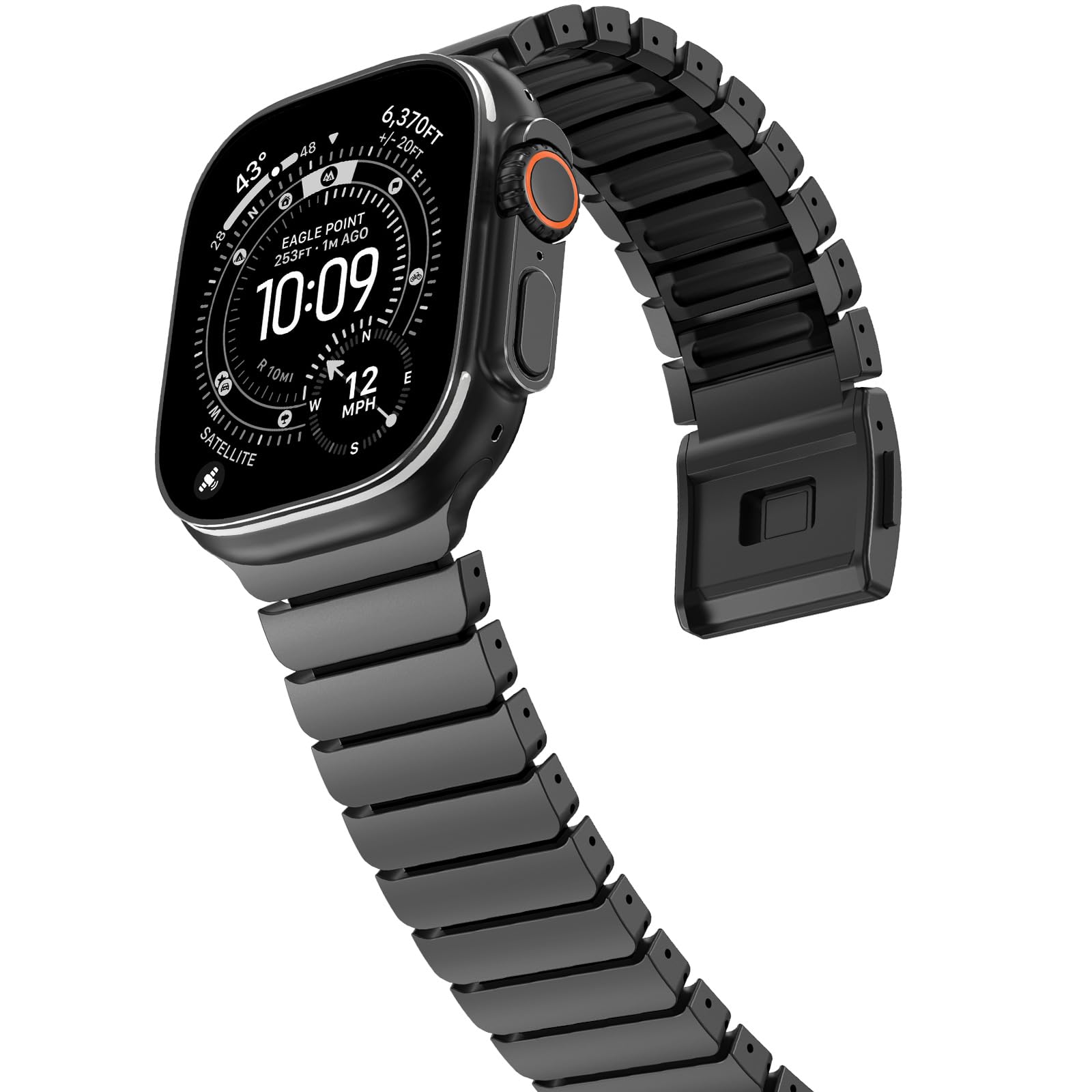 Fullife Correa de silicona de titanio para Apple Watch Ultra 49 mm