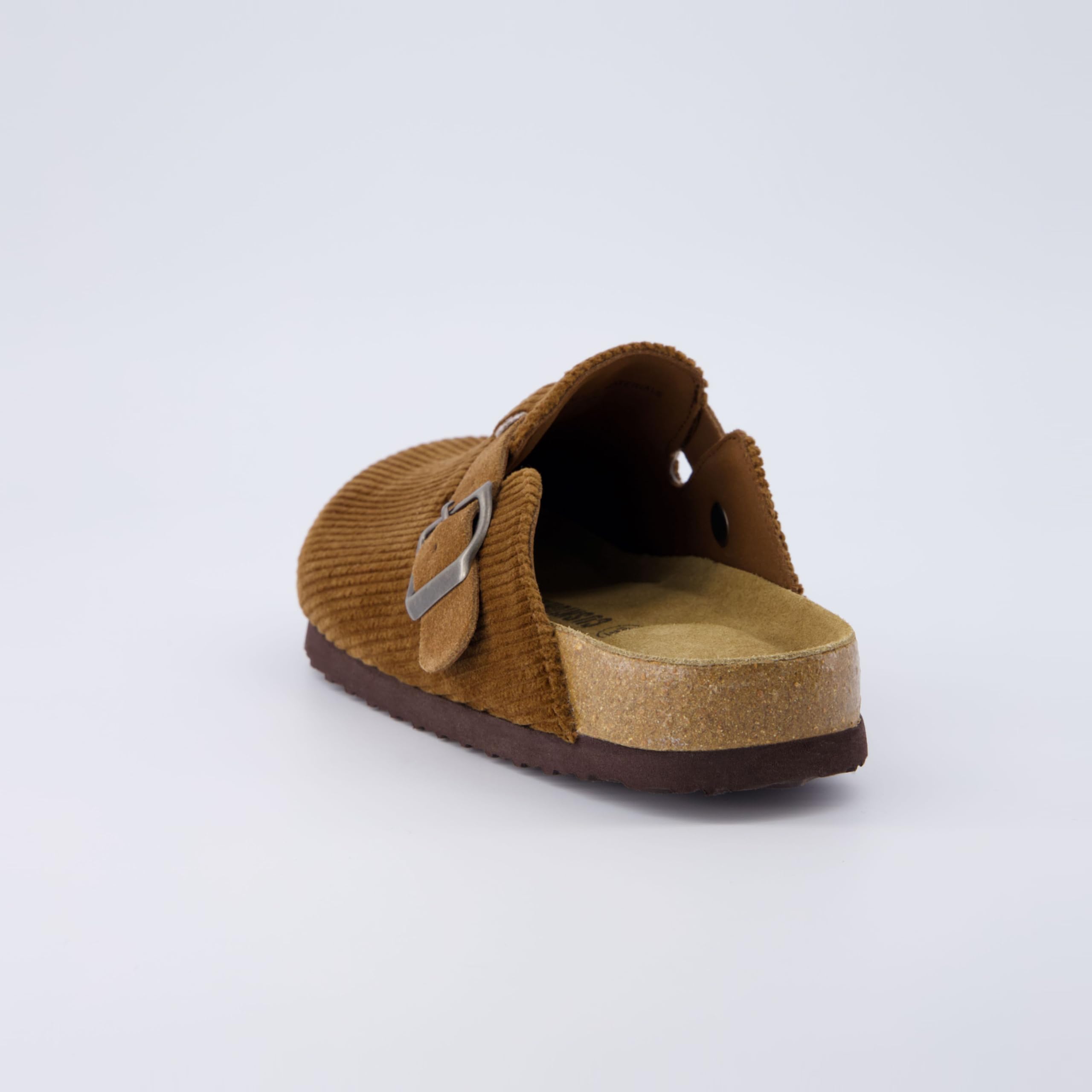CUSHIONAIRE Hana Womens Clogs | Comfortable Vegan Suede Clogs for Women | Slip On Potato Shoes with Cork Footbed & Arch Support | Memory Foam, Wide Widths Available: 7.5 Tan Corduroy