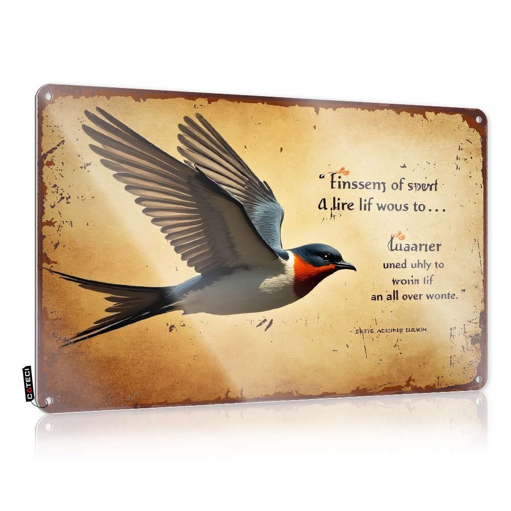 A Bird Soars With Wings Spread Wide, Symbolizing Freedom. Tin Metal Sign Artwork | Simple Gift For Electrician Decorative Wall Art(30X40CM)