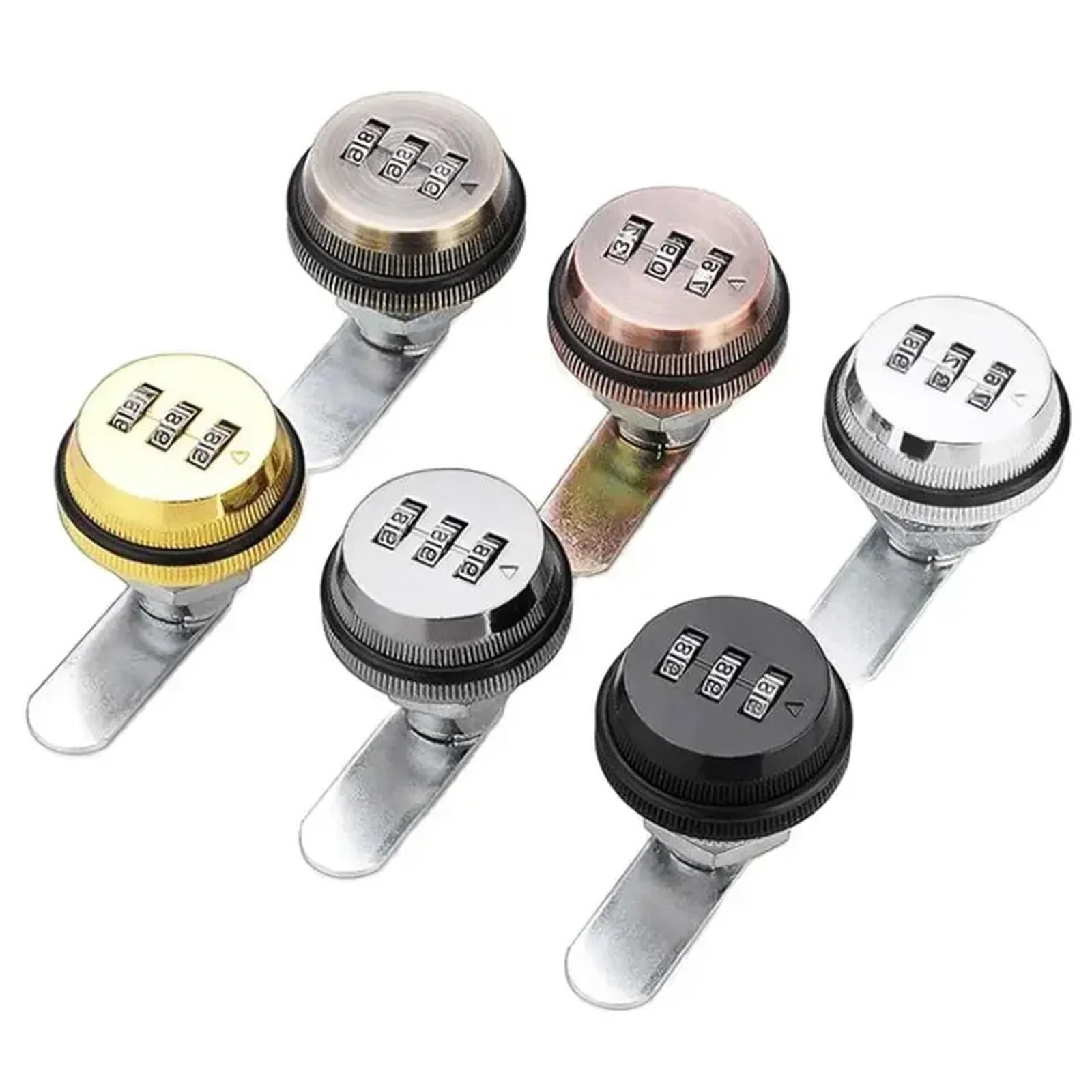 Ntbpeyzvqf Zinc Sliver 25Mm Cam Lock 3-Digit Password Combination Smart Zinc Alloy Draw Er Cabinet Door Round Shape 1Pcs(Zinc Sliver 25Mm)