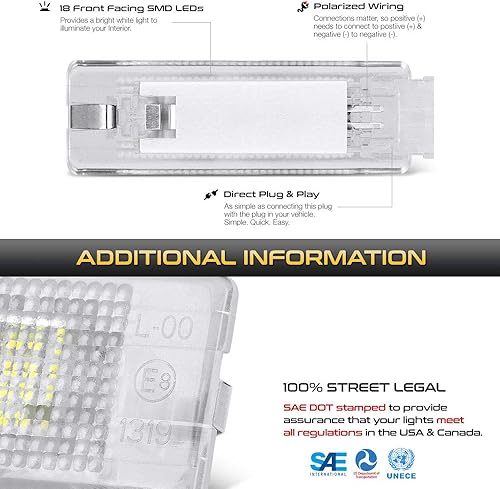 Miniatura 5 de VIPMOTOZ Lámpara de repuesto para compartimento de equipaje LED completo para VW Golf R GTI R32 Rabbit Jetta Passat CC EOS VW Tiguan Tourareg Beetle