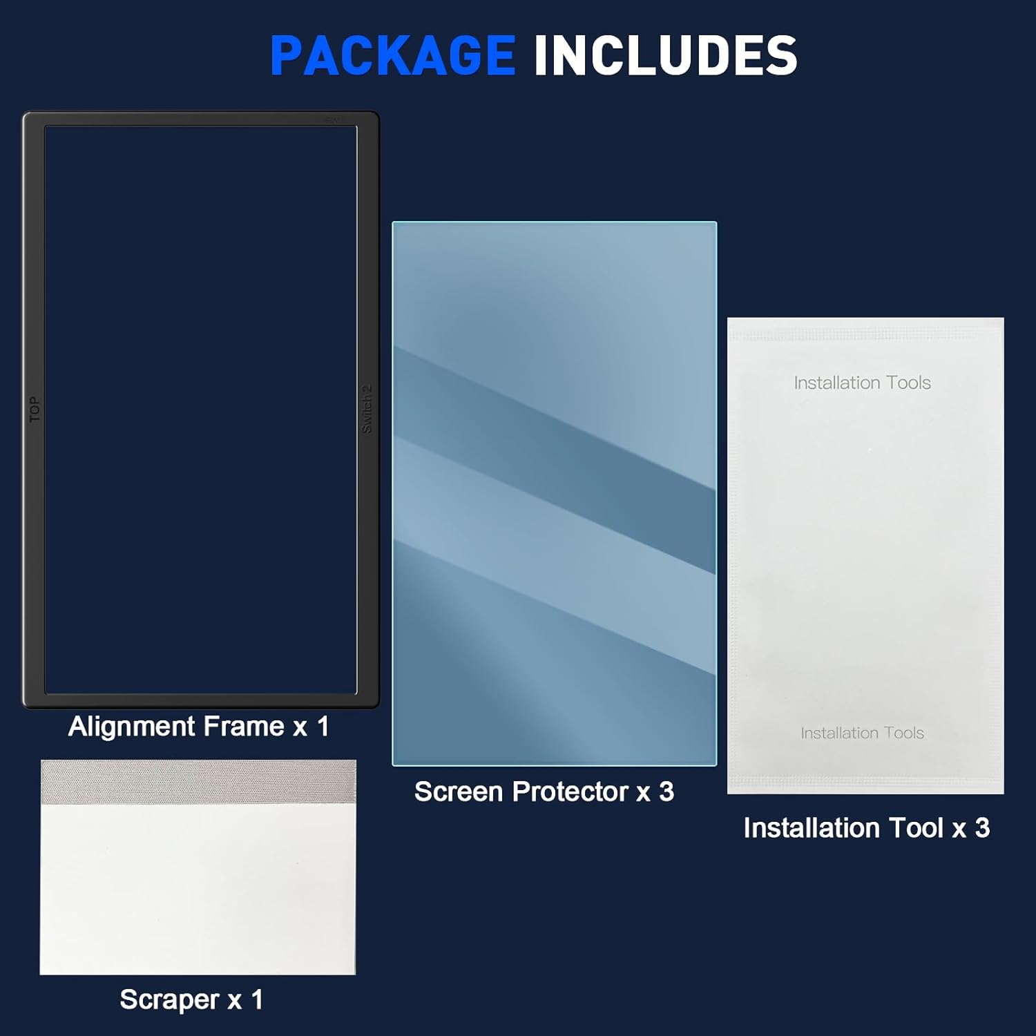 3-Pack Tempered Glass Screen Protector Compatible with Nintendo Switch 2 7.9" 2025, Screen Protector for Nintendo Switch 2 with Alignment Frame,Easy to install Protection Film, Anti-fingerprint - Image 9