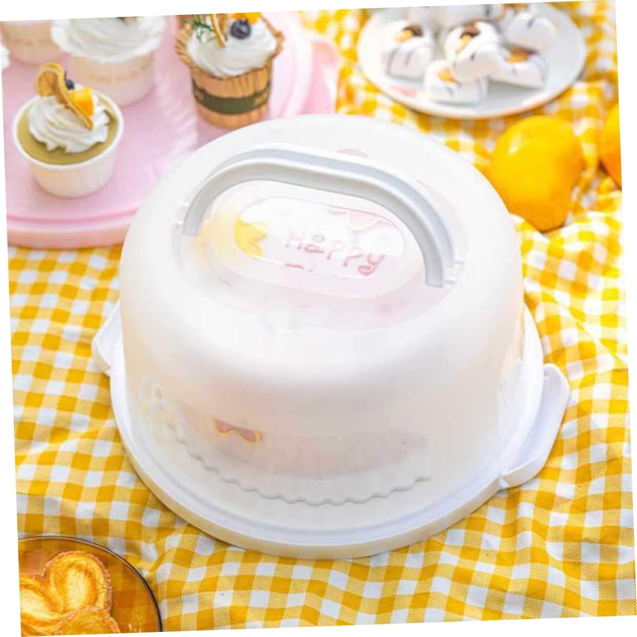 Storage Containers Lids Cake Box Handle Reusable Cake Carrier Baking Packing Box Dessert Container