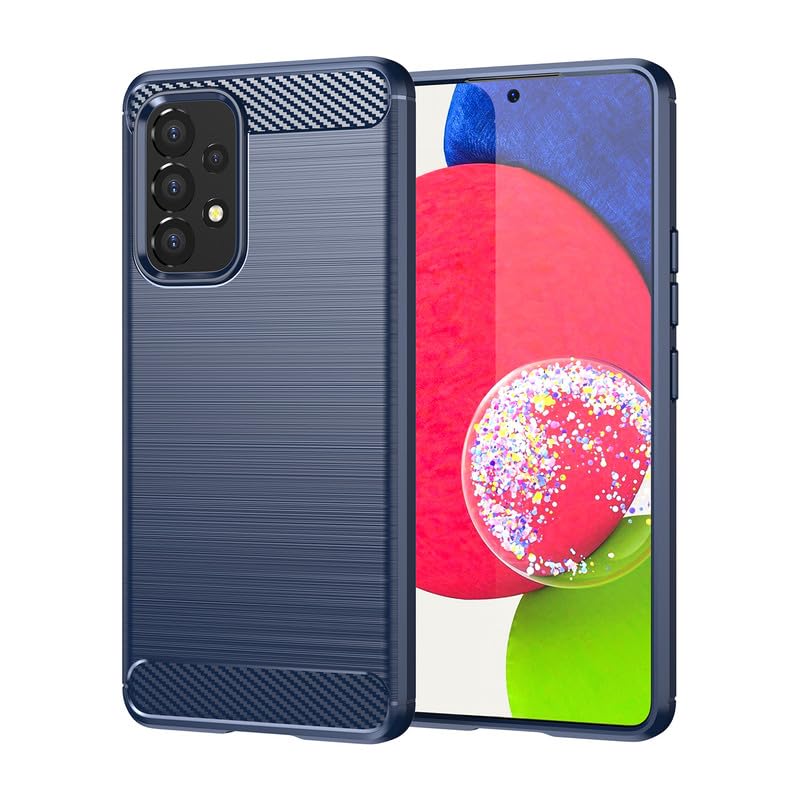 Image of Hybrid Carbon Fiber Back Case for Samsung Galaxy A53 5G (Blue)