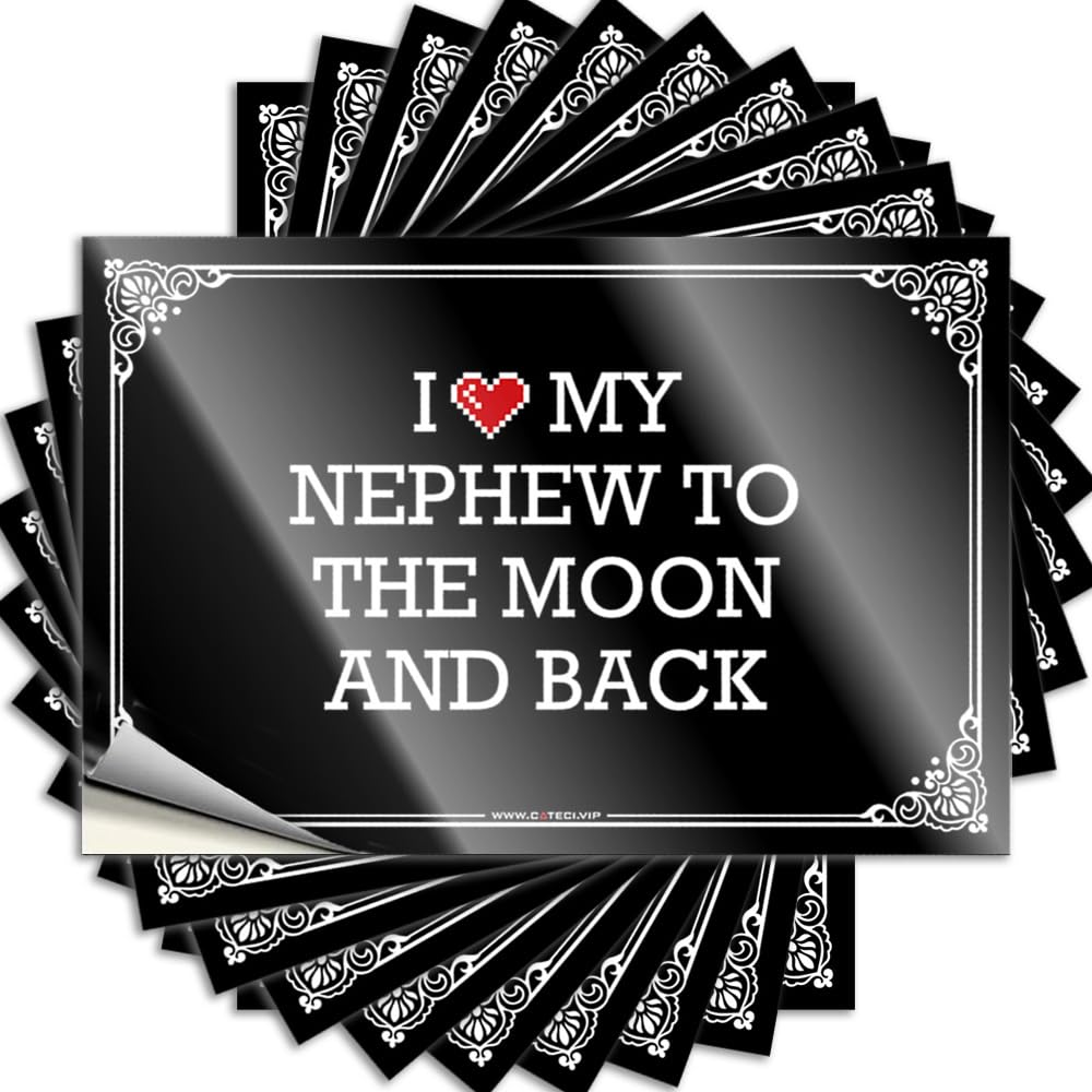 Tattoo Coffee Easy Apply | I Love My Nephew to The Moon and Back Metal Case Peel and Stick(12X18CM)