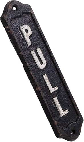 Miniatura 4 de NIKKY HOME Letrero de puerta de metal de hierro fundido, letreros verticales para tienda, hogar, cafeterías, tiendas, negocios, oficina, granja,