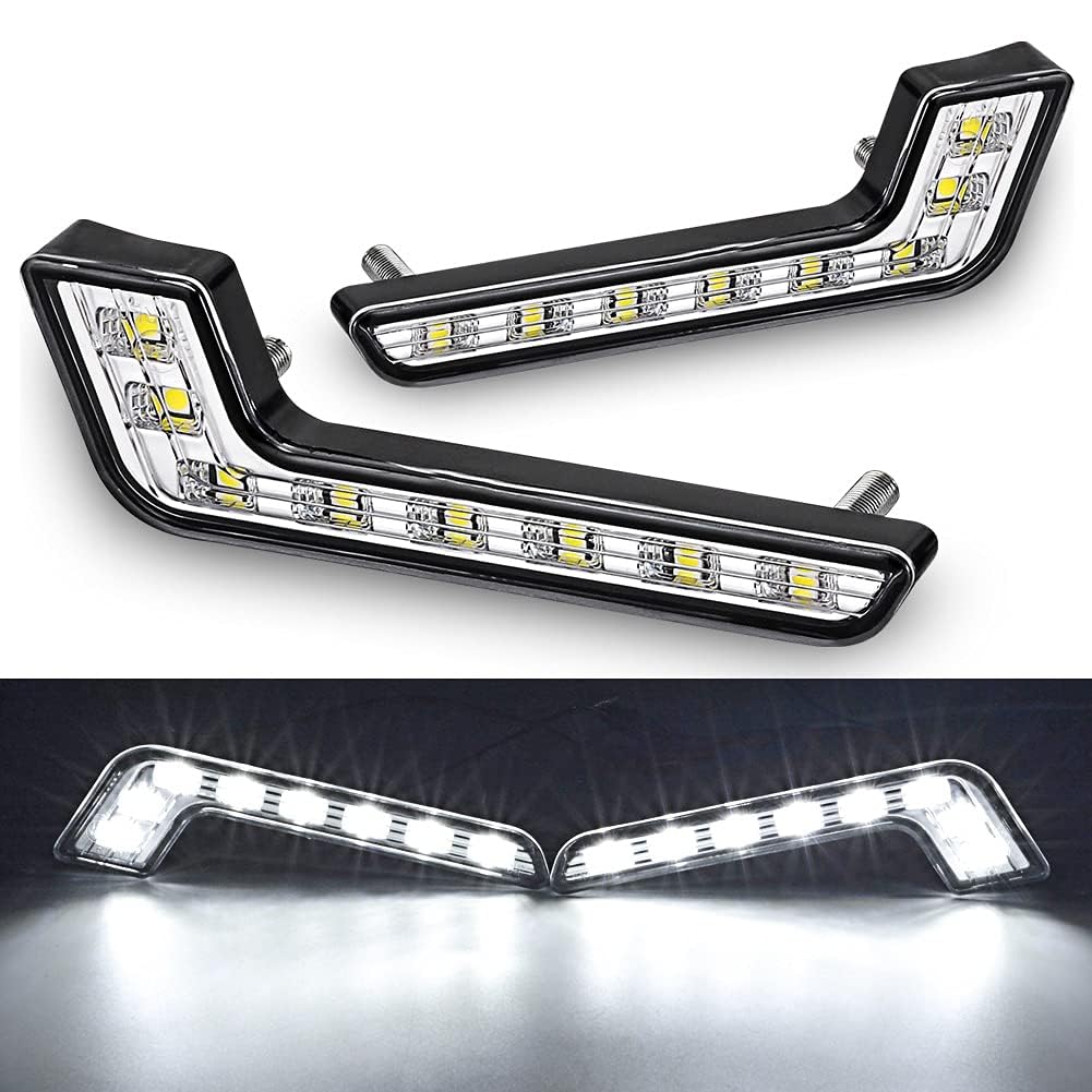 KATUR 12V Bianco DRL Luci Diurne Fendinebbia Anteriori, 2 Pezzi
