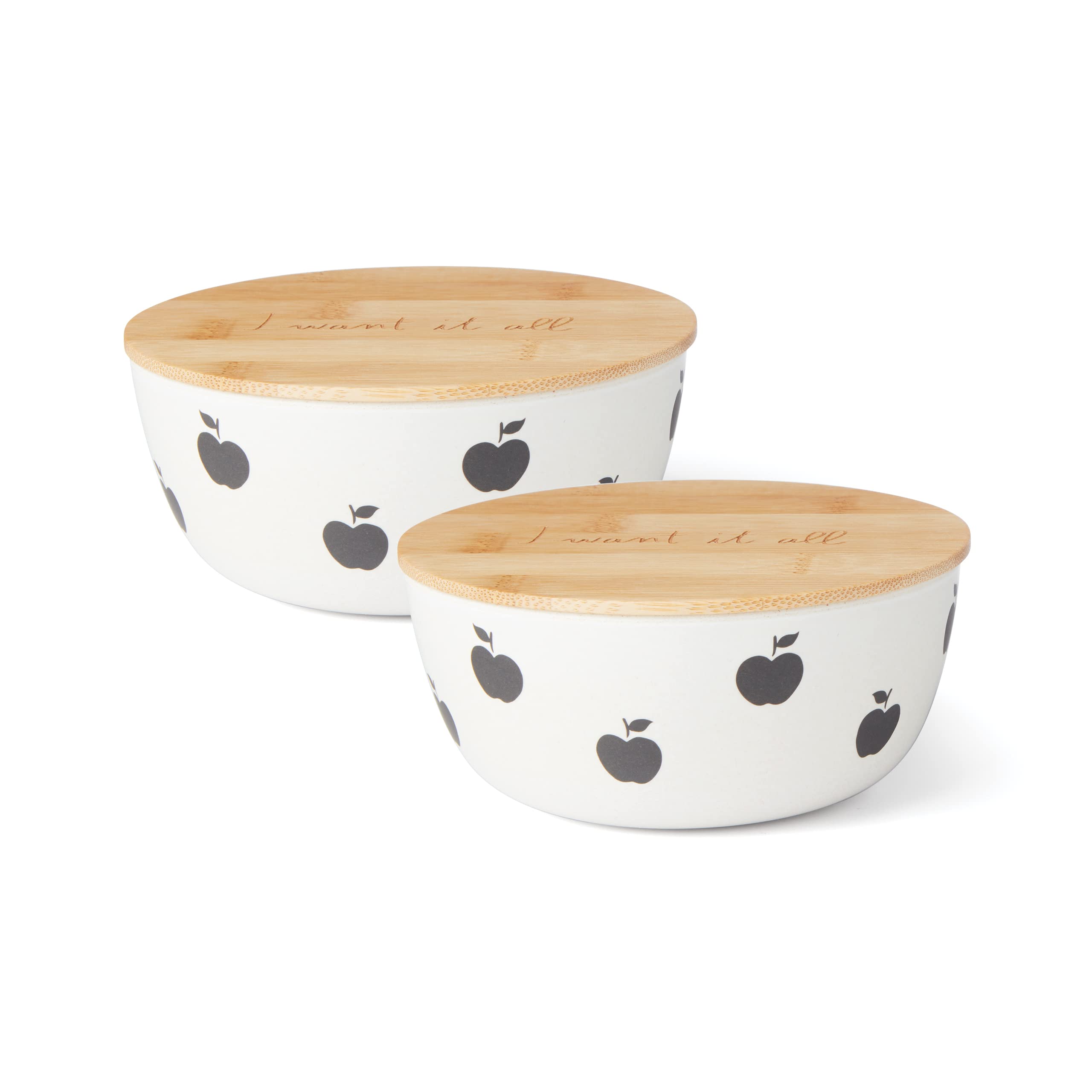 Kate Spade New York Apple Toss Round Bowl With Lid, Set of 2