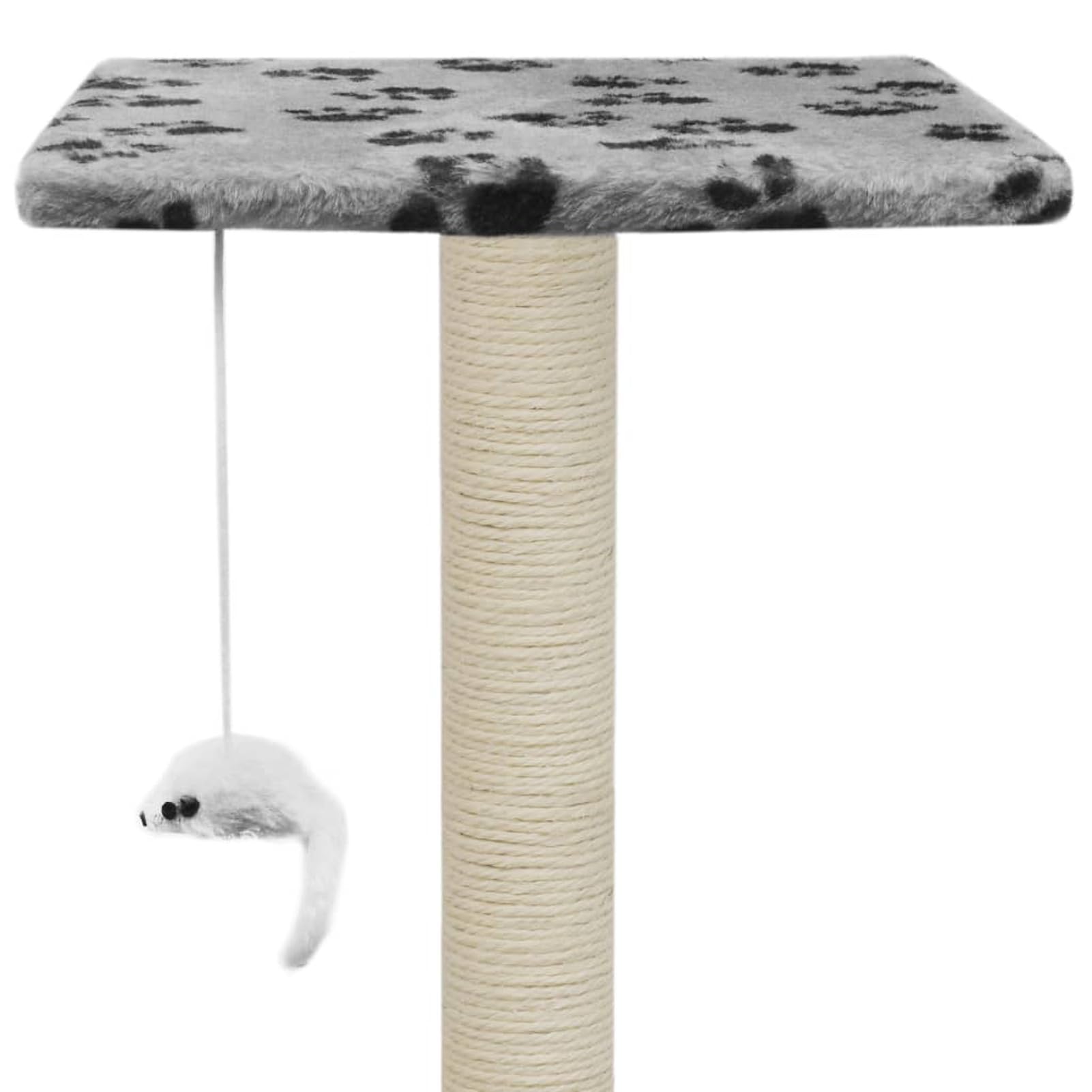 Homgoday Albero tiragraffi in sisal, 95 cm, con impronte di zampe grigie, tiragraffi a torre per gatti multilivello, centro attività per gatti da interno