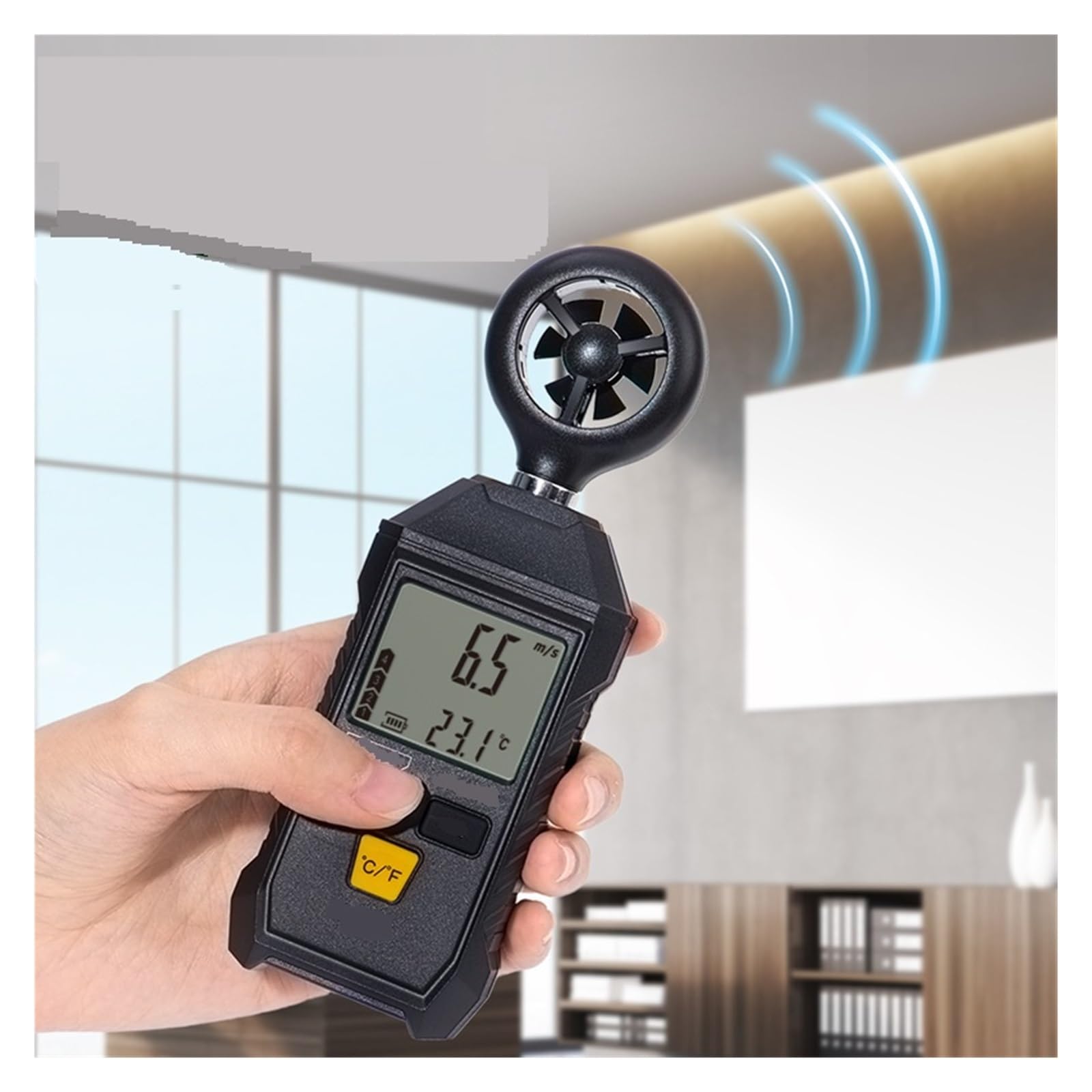 Anemómetro de mano Mini Anemómetro De Mano Medidor De Velocidad Del Viento Anemómetro Anemómetro Temperatura Del Viento Y Probador De Volumen De Aire
