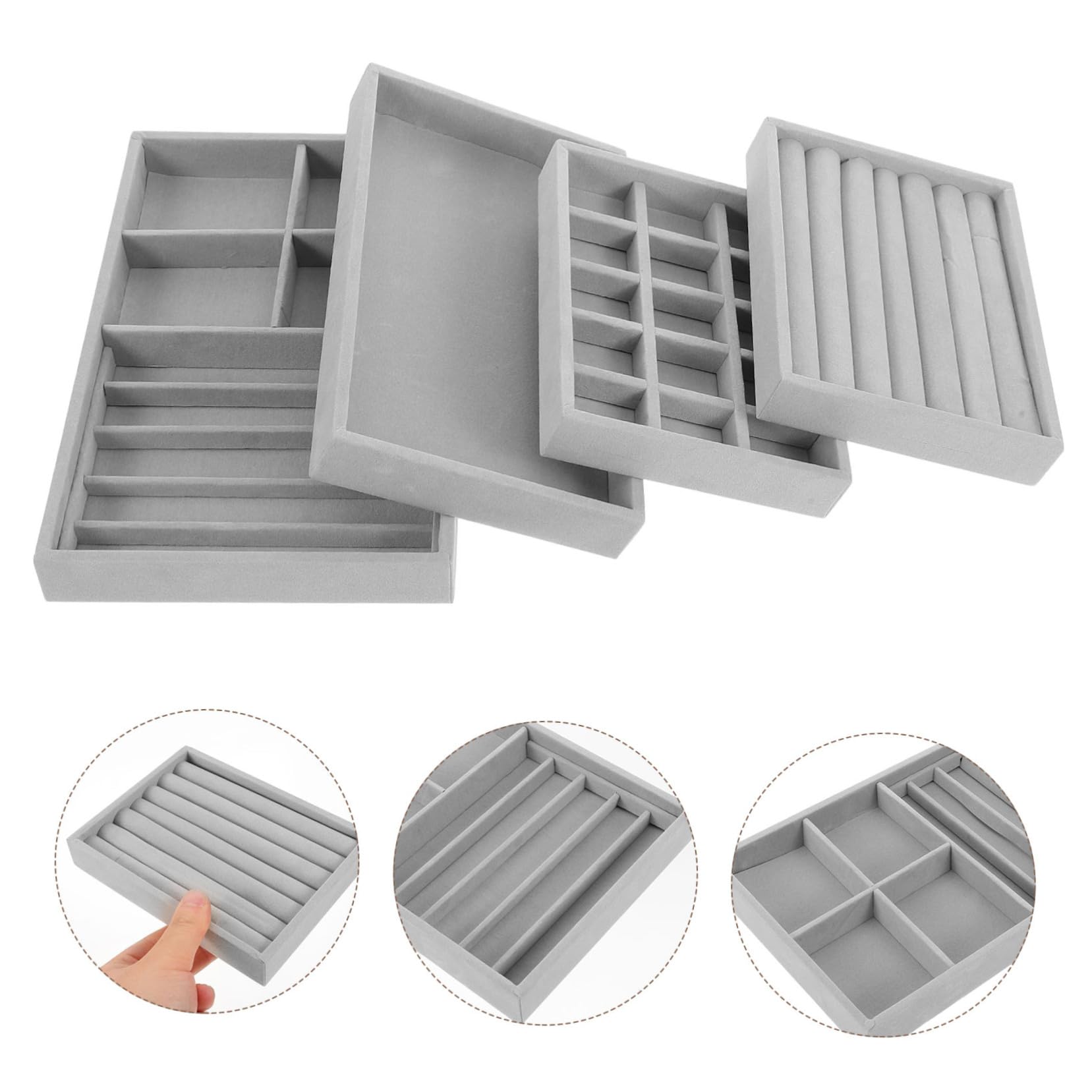 VALICLUD 4piezas Caja Anillo y Joyero Bandeja Organizadora Platos Para Joyas y Accesorios