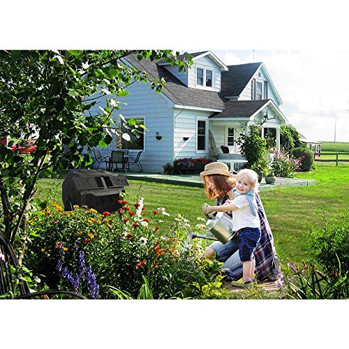 SQUEEZE master Large Compost Tumbler Bin -Outdoor Garden Rotating-Dual Compartment - Better Air Circulation Efficient Compost- BPA Free-Sturdy Steel Frame - 43Gallon (2-21.5Gal)- Black Door