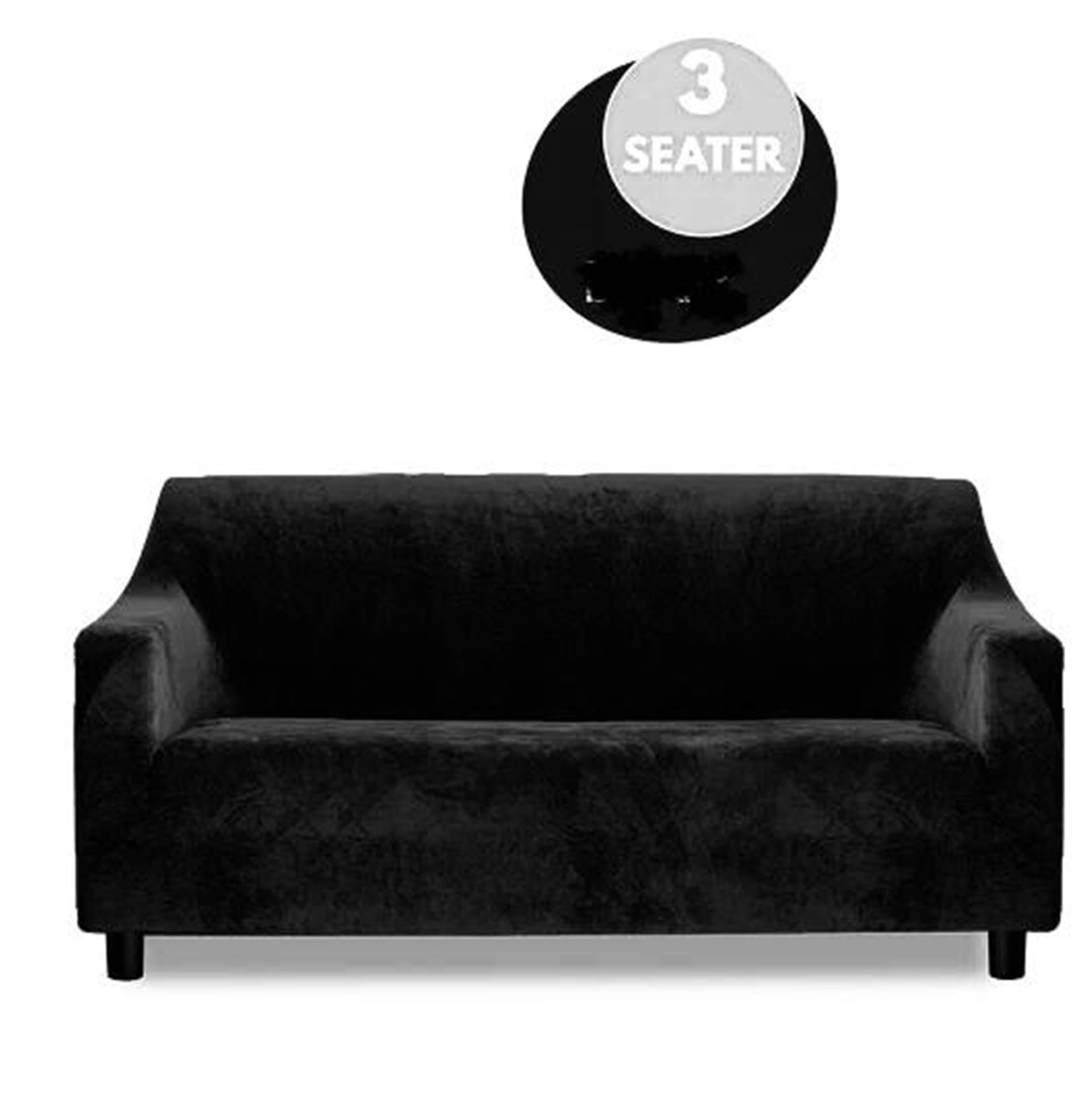 FASSCETE Velvet Sofa Cover 3 Seater, Stretchable 3 Seater Sofa Cover, Universal Fit Elastic Sofa Slipcover for Living Room Triple Seater Protective Couch Case (185 x 230 Cm) (Black) (B0D39FJFZP) Amazon Price History, Amazon Price Tracker