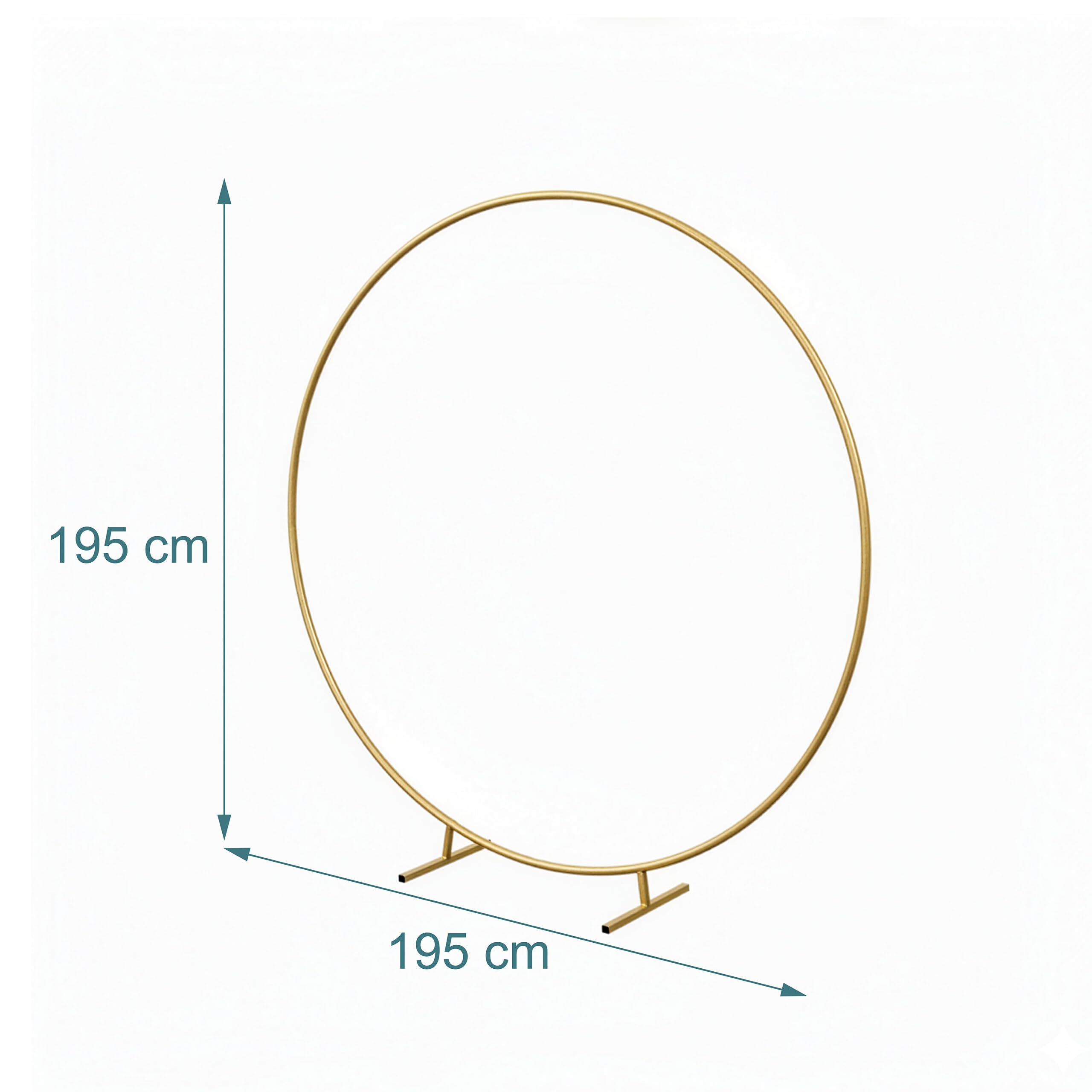 Relaxdays Arche Ronde en métal dorée pour Mariage, Anniversaire, fiançailles, Fleurs, Ø 195 cm, Arc décoratif