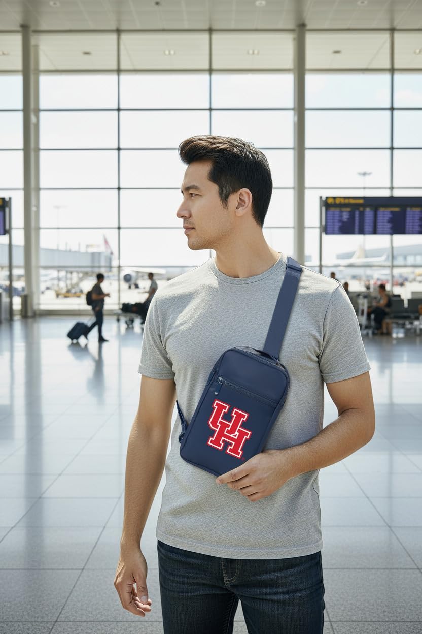 Broad Bay University of Houston Crossbody Bag - Versatile Travel, Sports, or Gameday Bag for UH Cougars Fans and Alumni, Men or Women
