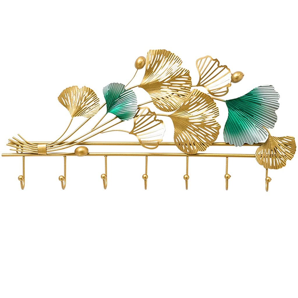 Fer forgé porte-manteau mural 70x34cm pour entrée et rangement de clés