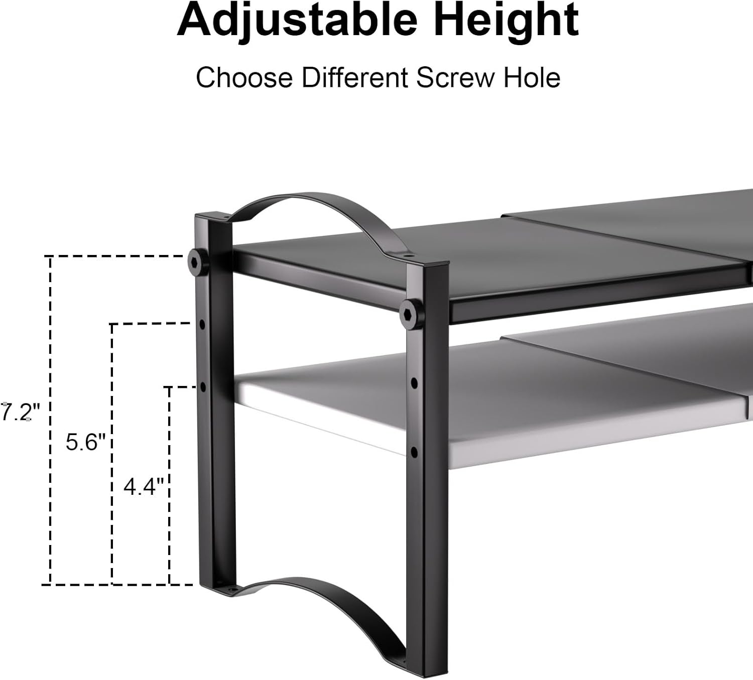 Thickened 2 Pack Expandable Cabinet Organizer Shelves, Stackable Countertop Shelf Organizers for Kitchen Pantry Cabinet Storage, Adjustable Counter Cupboard Organizer Shelf Rack Stand 22"L - Image 4