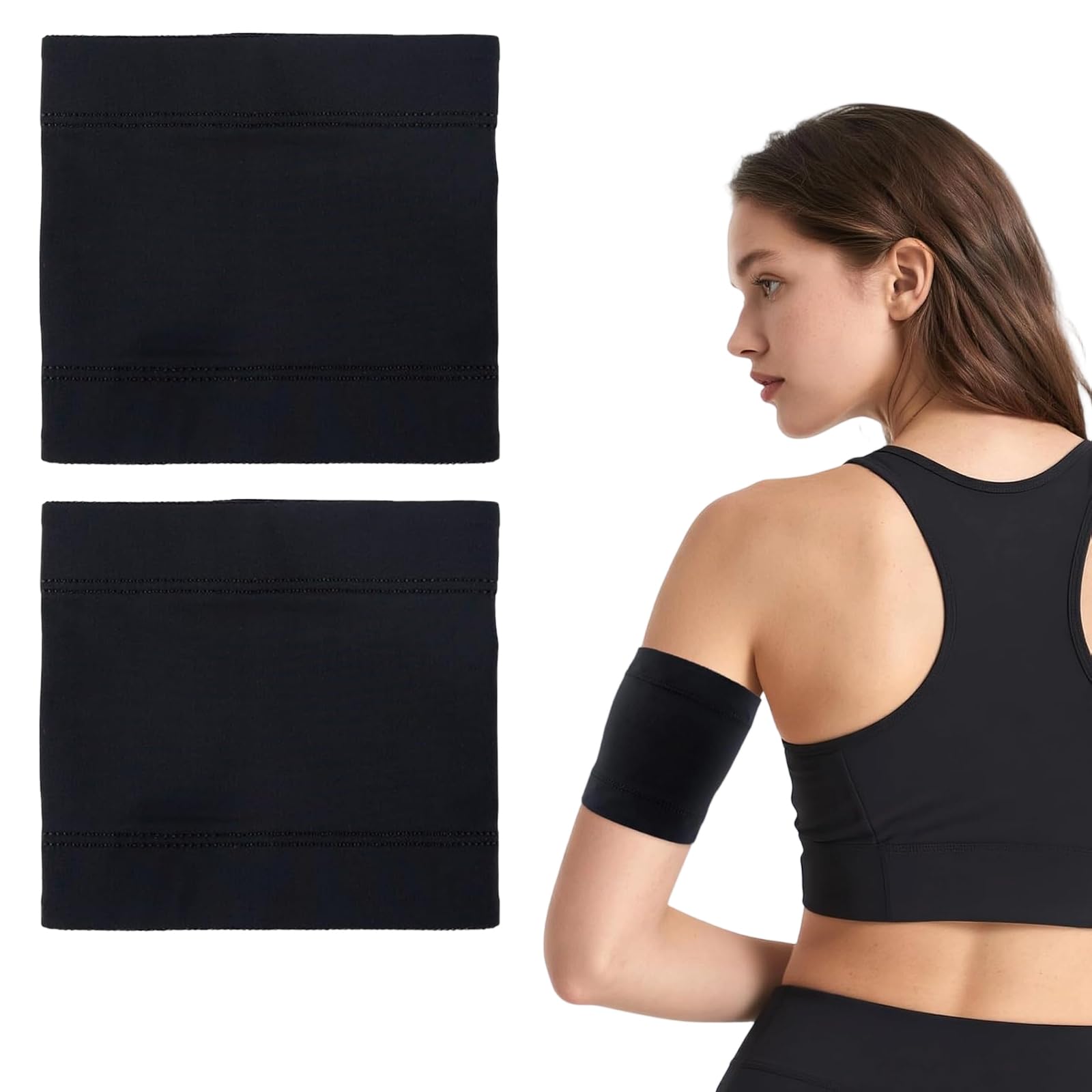 2 Pezzi Fascia Braccio per Sensore Glicemia, Protezione Sensore Diabete Compatibile con 2/3 e CGM, Fascia Elastica Traspirante per Monitoraggio Glucosio, Taglia M, Nero