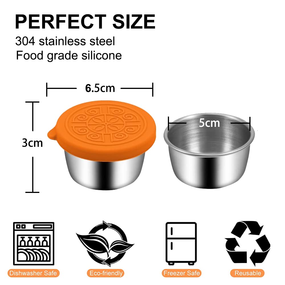 Lot De 6 Récipients à Vinaigrette En Acier Inoxydable De 50 Ml