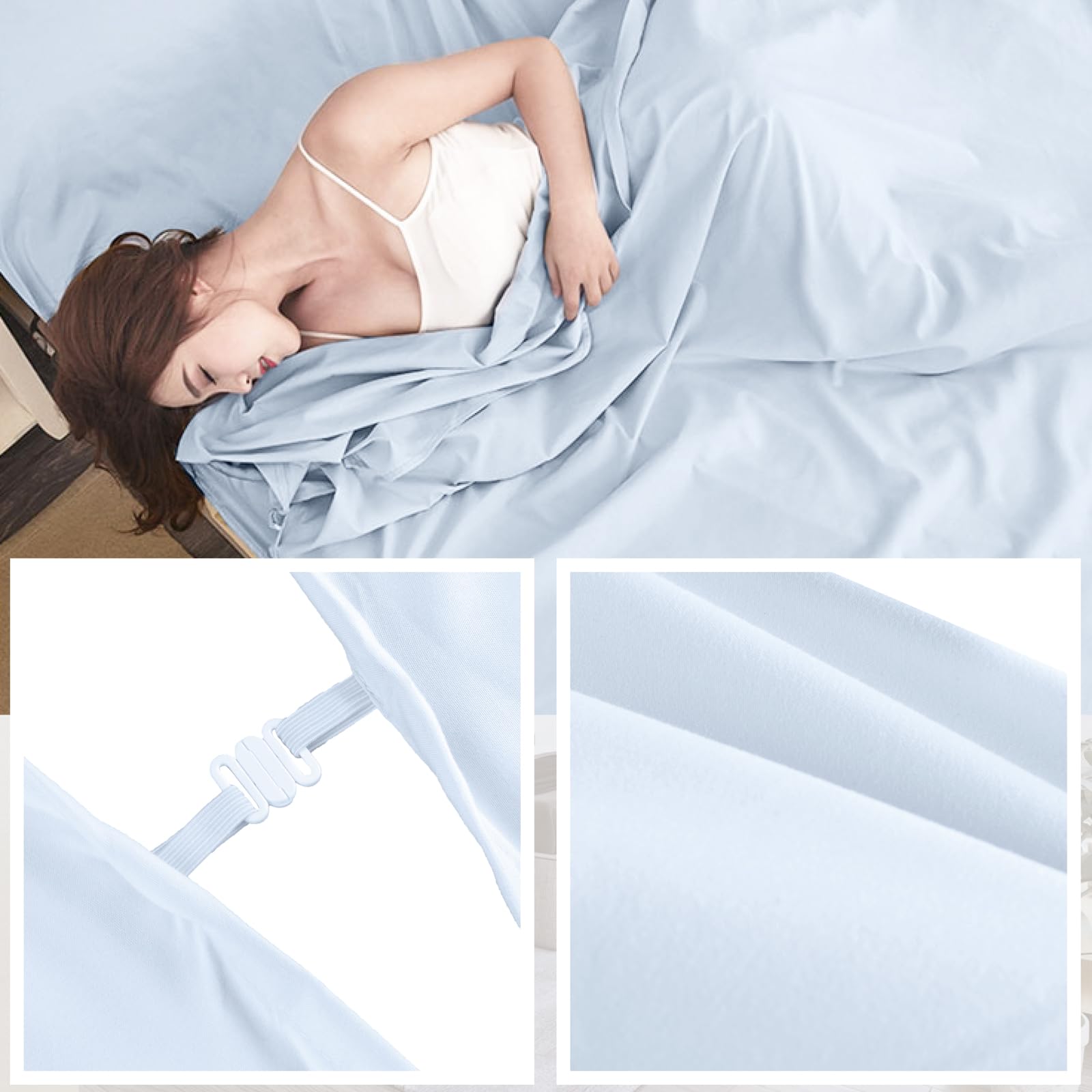 TRIWONDER Draps de Sac de Couchage 1 ou 2 Personnes Doublure Légère pour Voyage Camping Hôtel Train Auberges