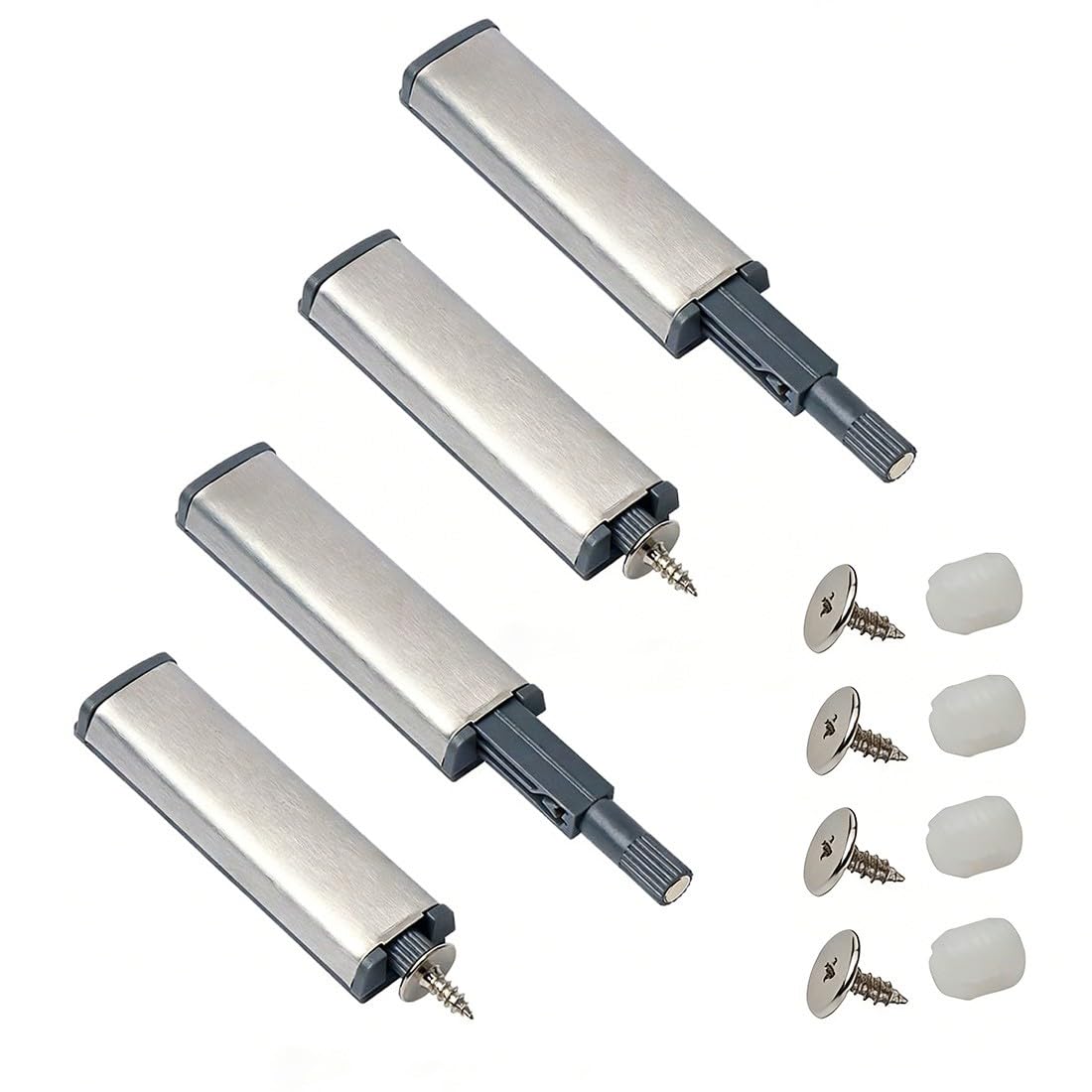 Calamite per Mobili Chiusura, 4 Pezzi Push Pull per Ante, Chiusure Magnetiche con Apertura a Pressione, per Ante di Armadietti, Cassetti e Mobili
