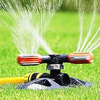 Garten Sprinkler,Automatische 360 Grad Rotierende Rasen Wasser Sprinkler,3-Arm Sprenger Gardena Rotierende Sprinkler Sprenger für Bewässerungsanlagen für Rasen,Pflanzen,Blumen,Gemüse