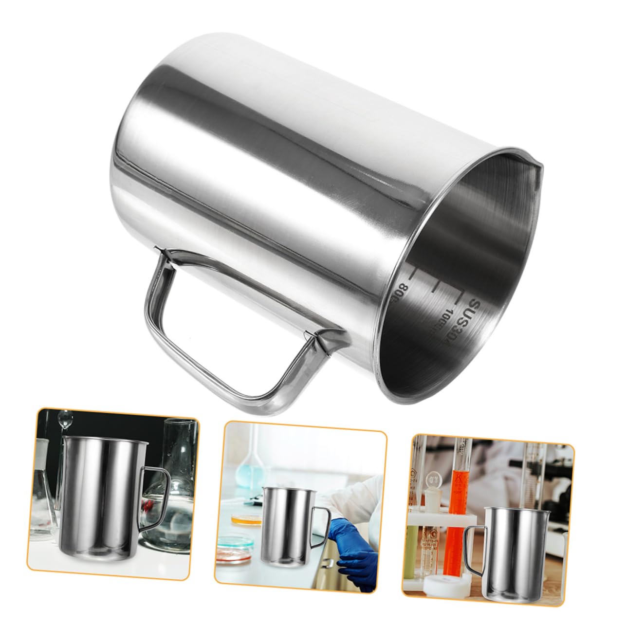 Alipis Misurino in Acciaio Inox 2000 Ml Con Scala Antischiuma Strumento Di Misura Versatile Per Cucina e Laboratorio