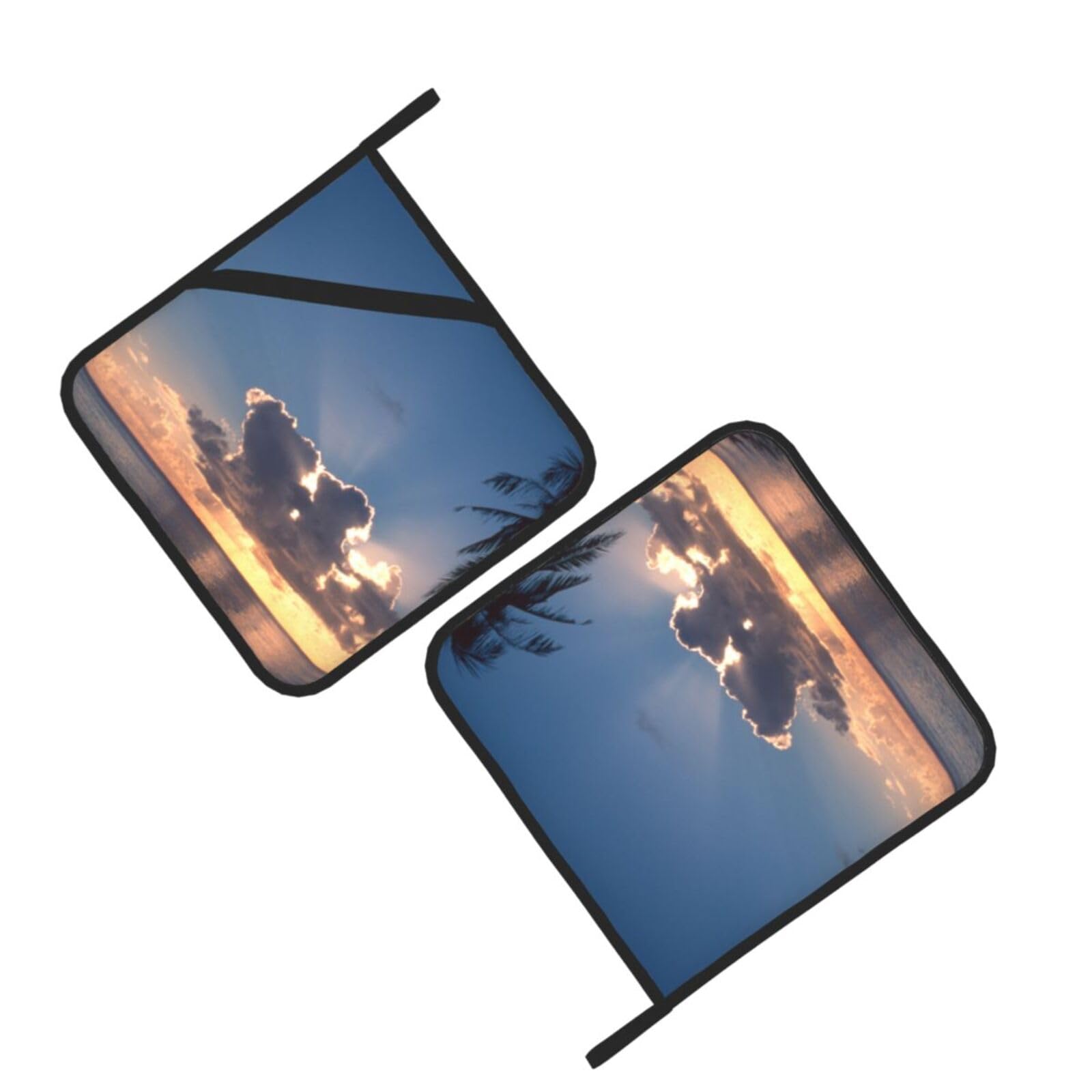 Sunrise Tropical Palm Tree Still Printed Oven Pot Holders Set of 2 Pcs Heat Resistant Kitchen Microwave Potholders for Cooking Baking Grilling