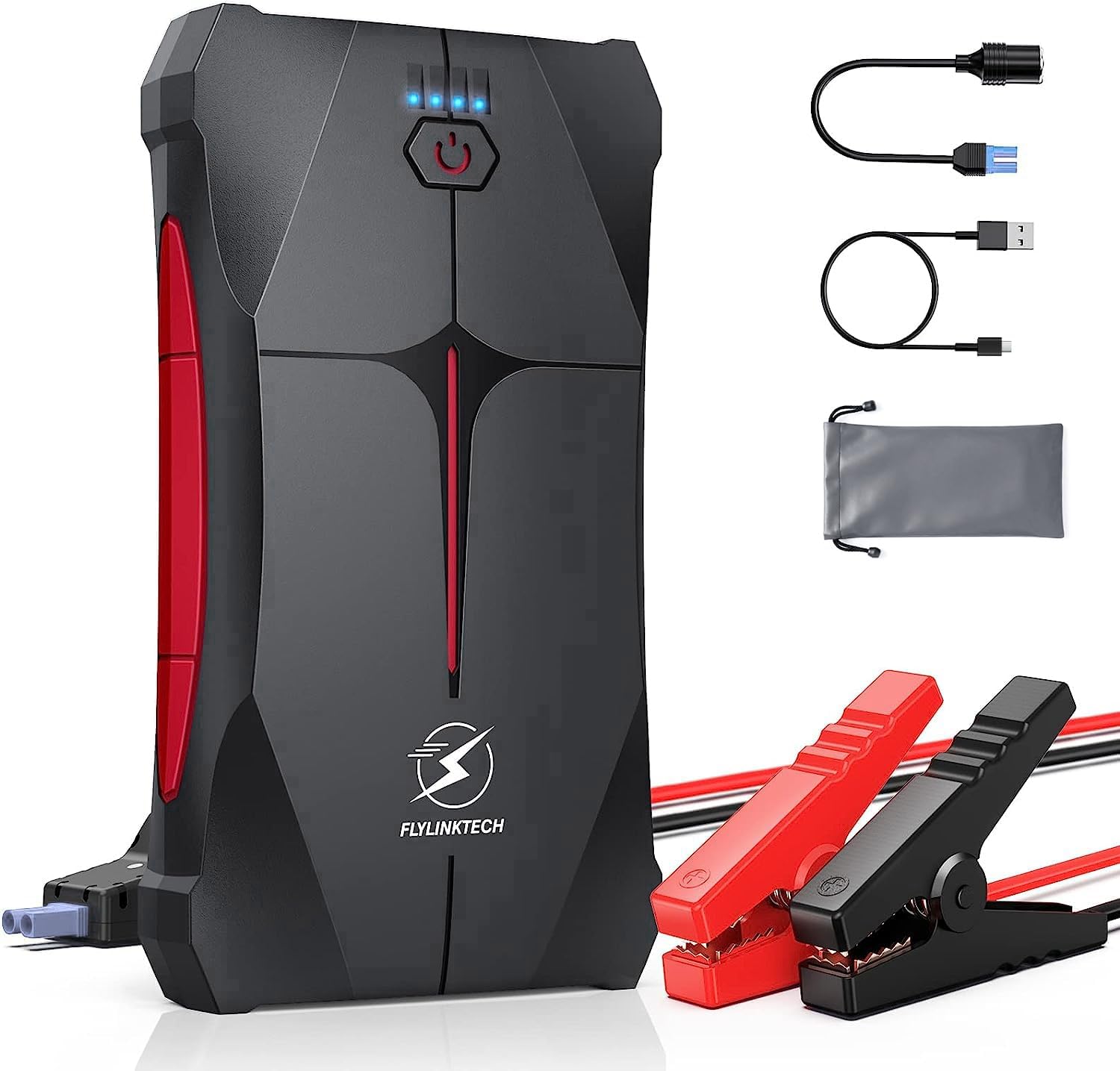 Car Jump Starter, FLYLINKTECH 4000A 12V Portable Car Battery Booster Jump Starter Power Pack (up to 9.0L Gas Or 8.5L Diesel Engine), Power Bank with LED Flashlight, IP67