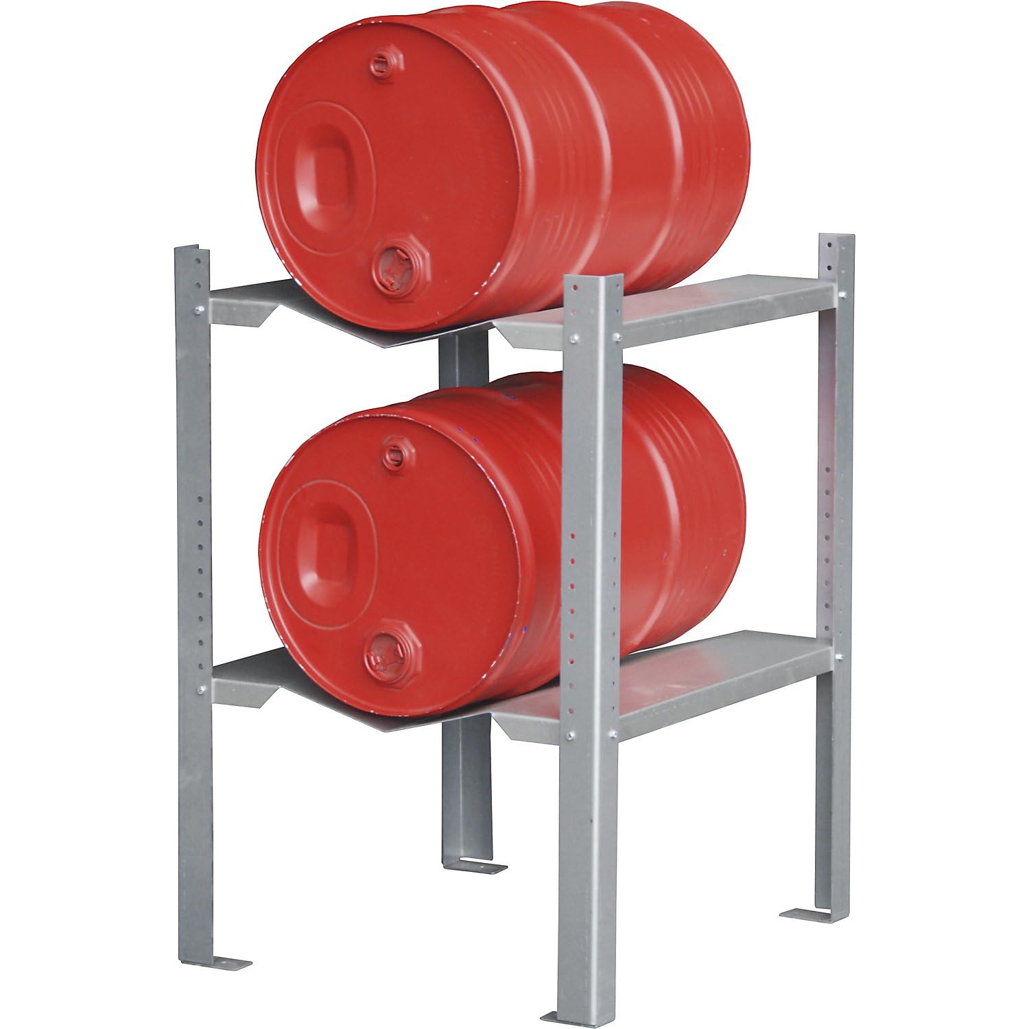 eurokraft | pro | Fass- und Kleingebinderegal | mit 2 Fassauflagen 60 l | HxBxT 900 x 698 x 608 mm