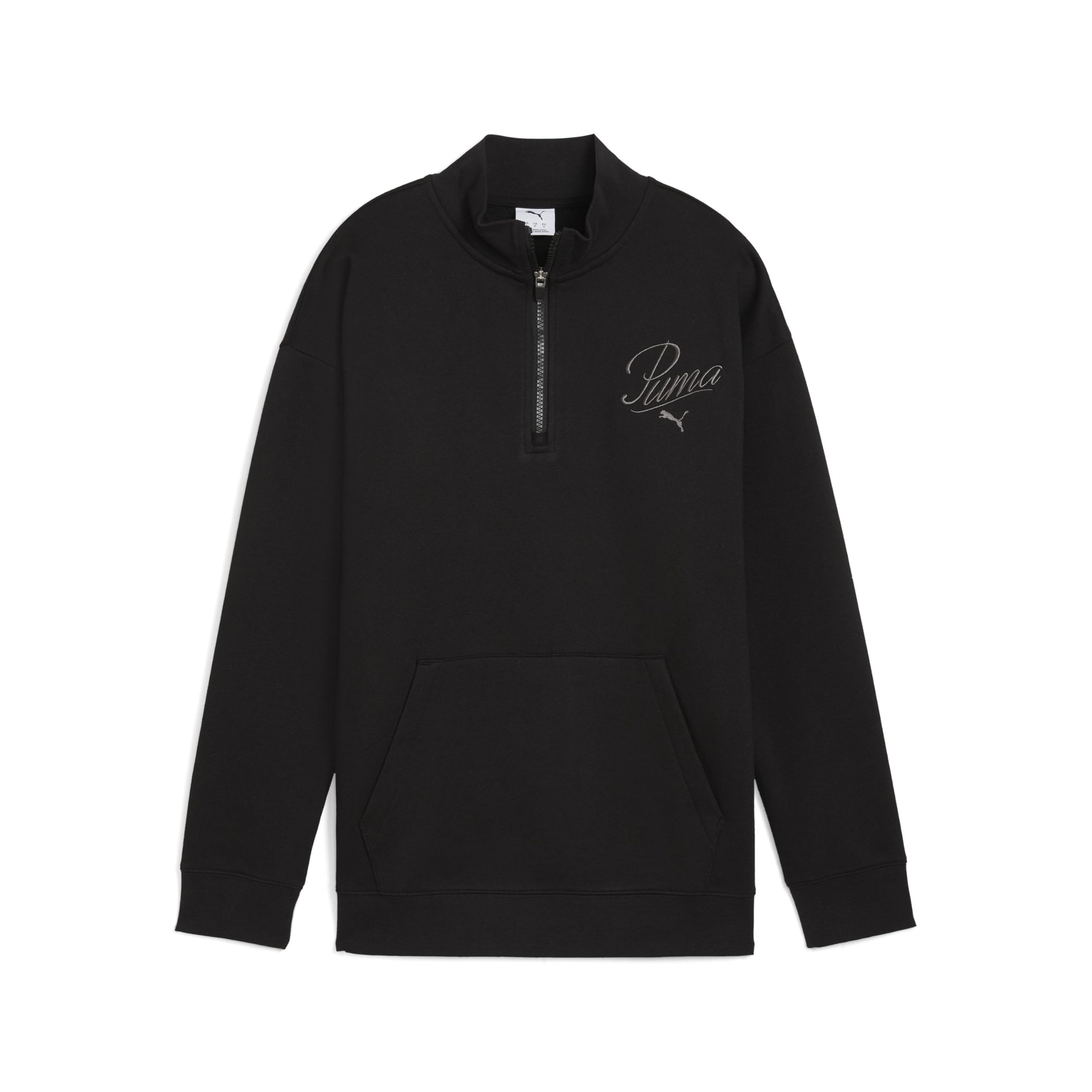 PUMA ESS SCRIPT Half-Zip Crew Crew Sweats Kadın