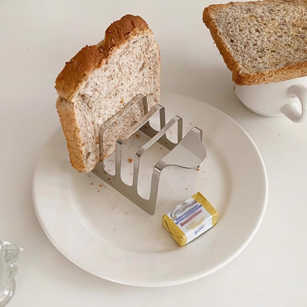 2PCS Porte-Toast à 84 Fentes Porte-toasts en Acier Inoxydable -s -Pain Argenté Accessoires pour Friteuse à Air Cuisine Support de Refroidissement