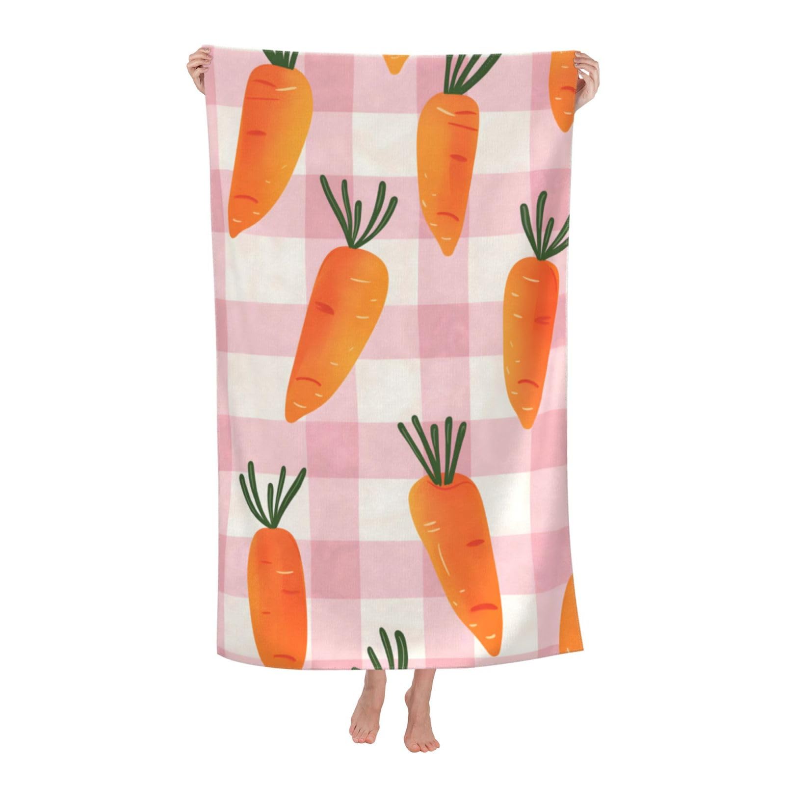 HLBSDM Carrot Pattern Beach Towel 31inx51in Farm Sand Free Microfiber Bath Towel Ultra Soft Quick Dry Pool Towel Absorbent Towel Lightweight Towel for Swimming Bathroom Decor