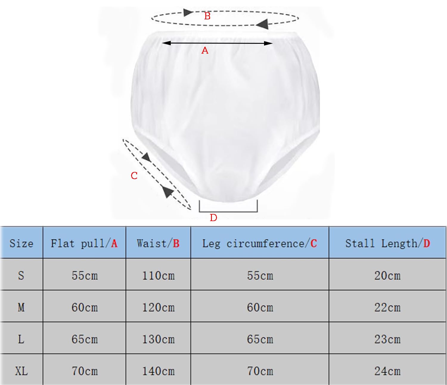 Mutande In Plastica Mutande Lavabili E Impermeabili Per Incontinenza, Pannoloni Per Anziani A Mutandina Pannolini Coprenti Per Anziani, Uomini E Donne Adulti, Confezione Da 3 Pezzi C,Waist 60cm