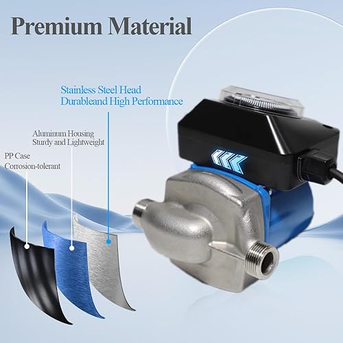 Miniatura 5 de WiseWater Bomba de circulación de 110 V con temporizador, bomba de recirculación de agua caliente de 100 W y 10 GPM, bomba de circulación con