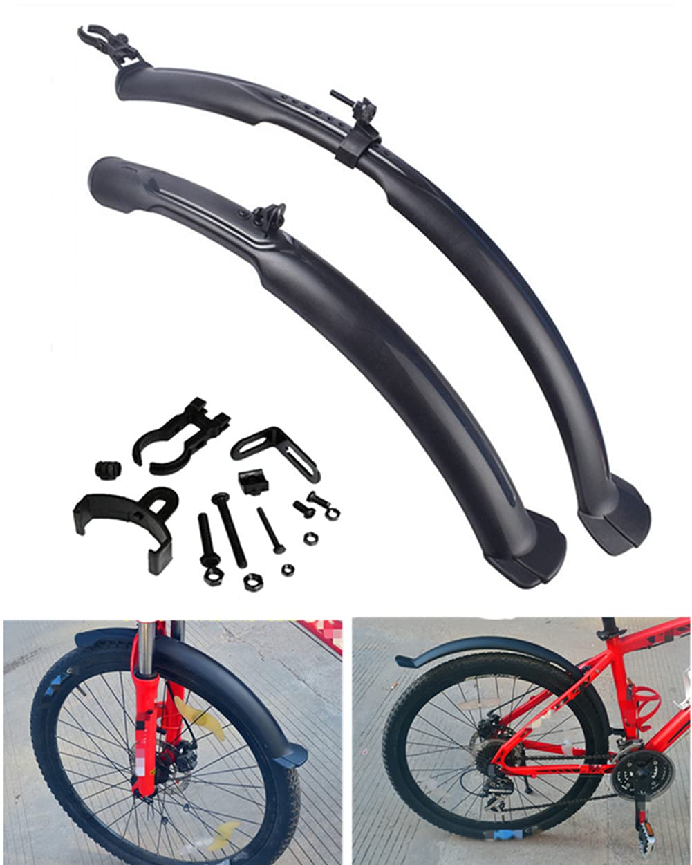 ZNZNANG Bicycle Mudguard All-Inclusive Bicycle Mudguard is Suitable for 24/26 inch Mountain Bike Mudguard Front and Rear Extended Mudguard
