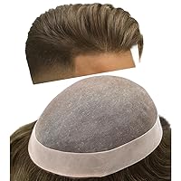 Vista 19 de Mens Toupee Hair Piece For Men Fine Mono Men Hair System Toupee For Men Hair Piece Real Human Hair System For Men Protesis Capilar Para Hombre 6x9