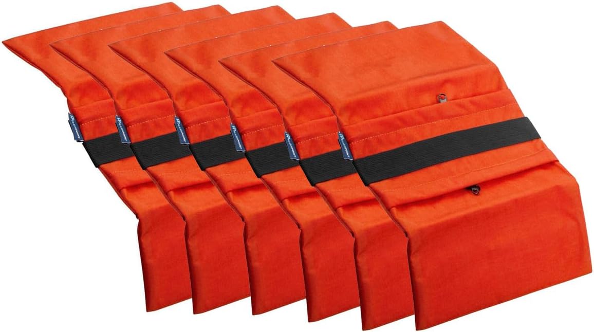 Flashpoint Empty Saddle Sandbag, Water-Resistant Cordura Nylon - (18 lb Capacity, Orange) (6 Pack)
