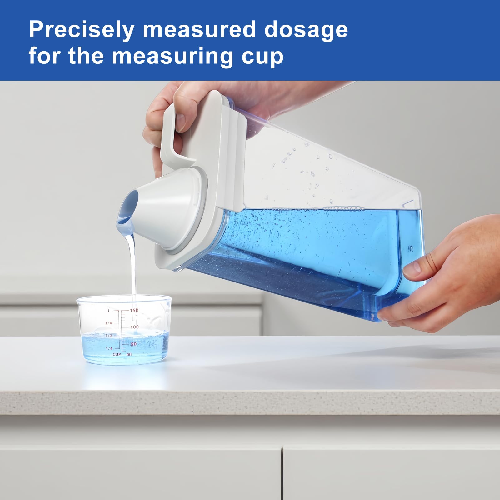 Dispenser per detersivo per bucato, contenitore per bucato liquido e dispenser di sapone in polvere, confezione da 2 pezzi, in plastica, per l'organizzazione della lavanderia, dispenser per