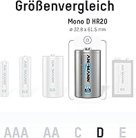 Vista 2 de ANSMANN Baterías recargables D 8500mAh maxE ready2use NiMH Professional D Batería precargada Power Accu para linterna (paquete de 4)